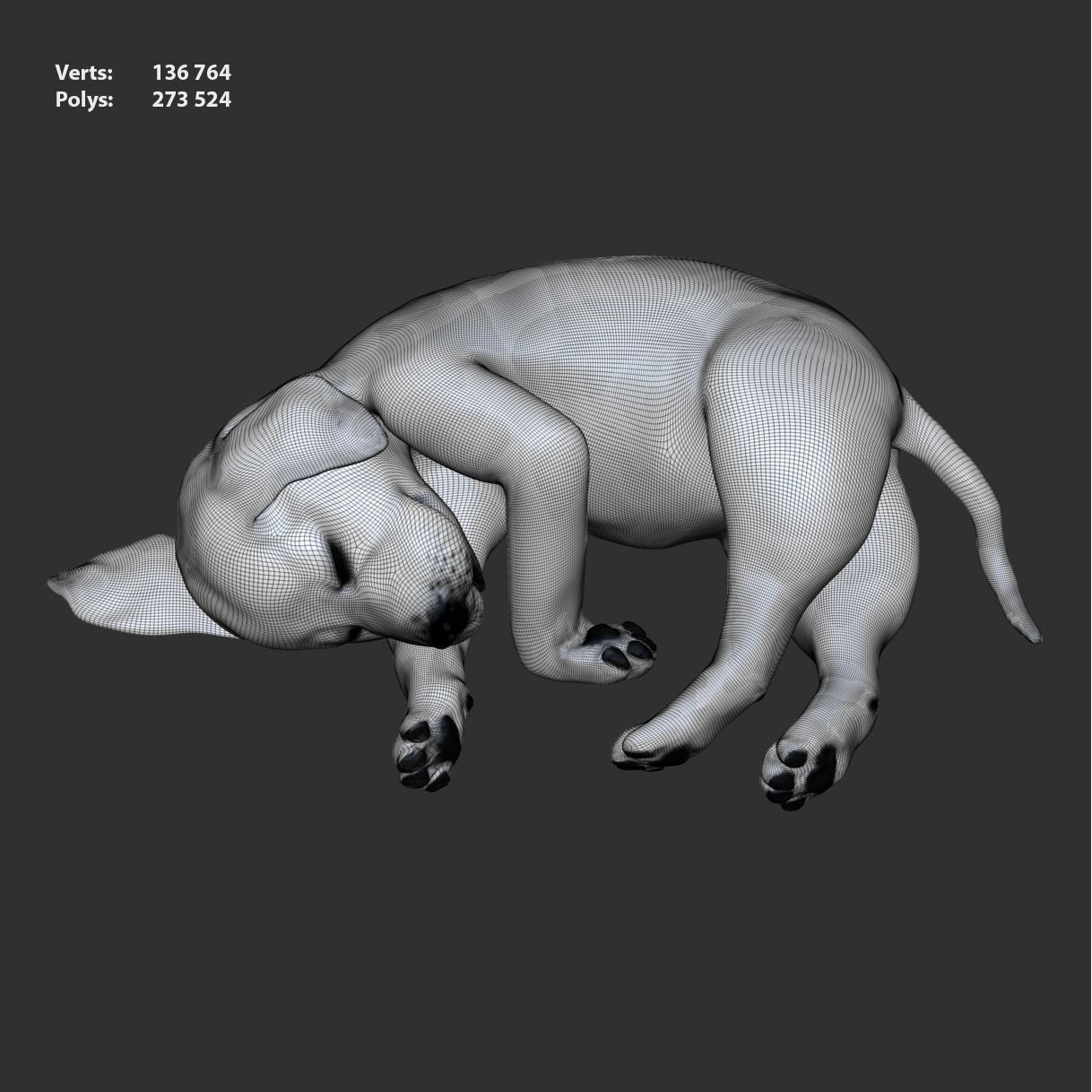 Golden Retriever Puppy 3D Model – High Poly PBR Game Asset, FBX & OBJ