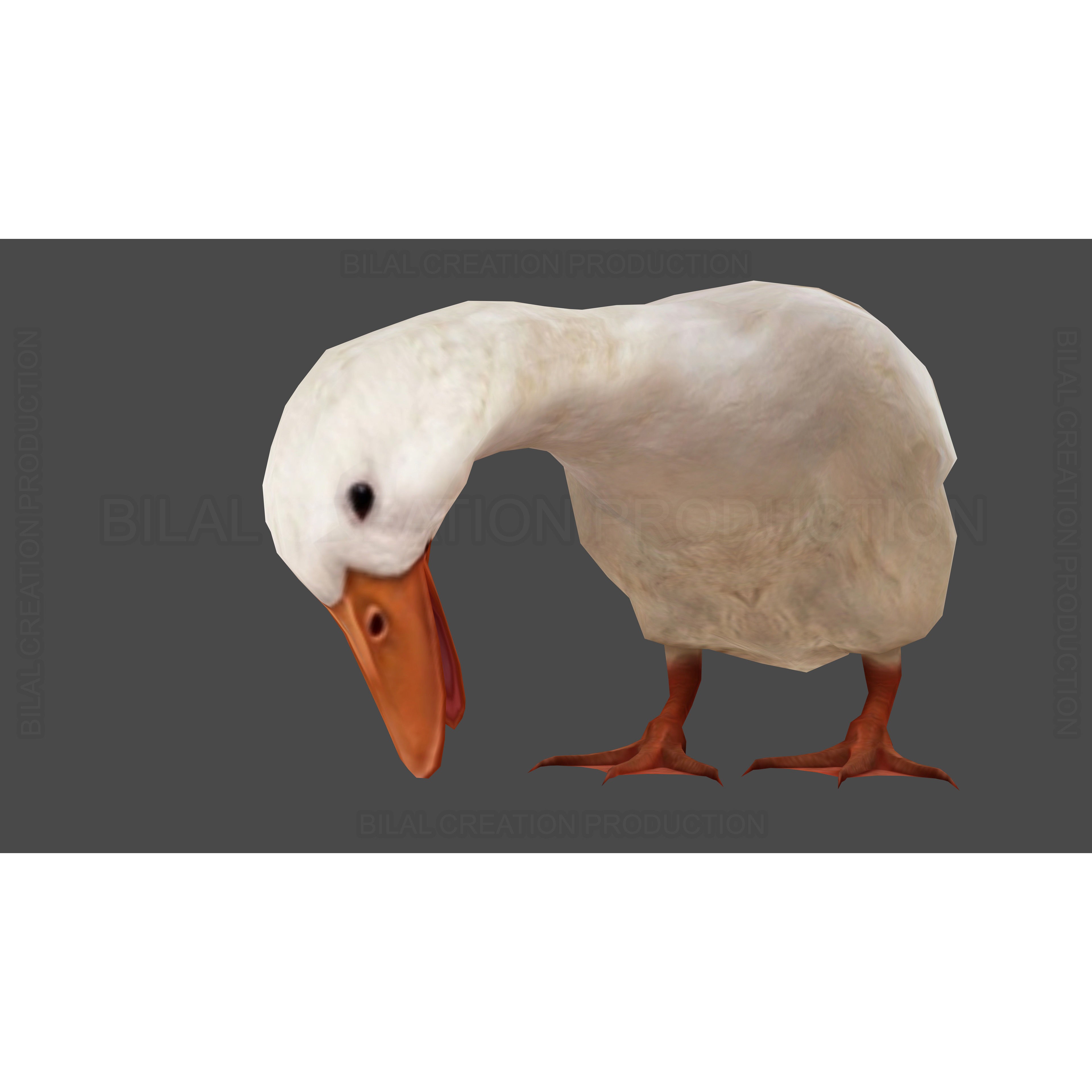 Duck 3D Model – Low Poly Rigged Animated Asset for Games - View 12