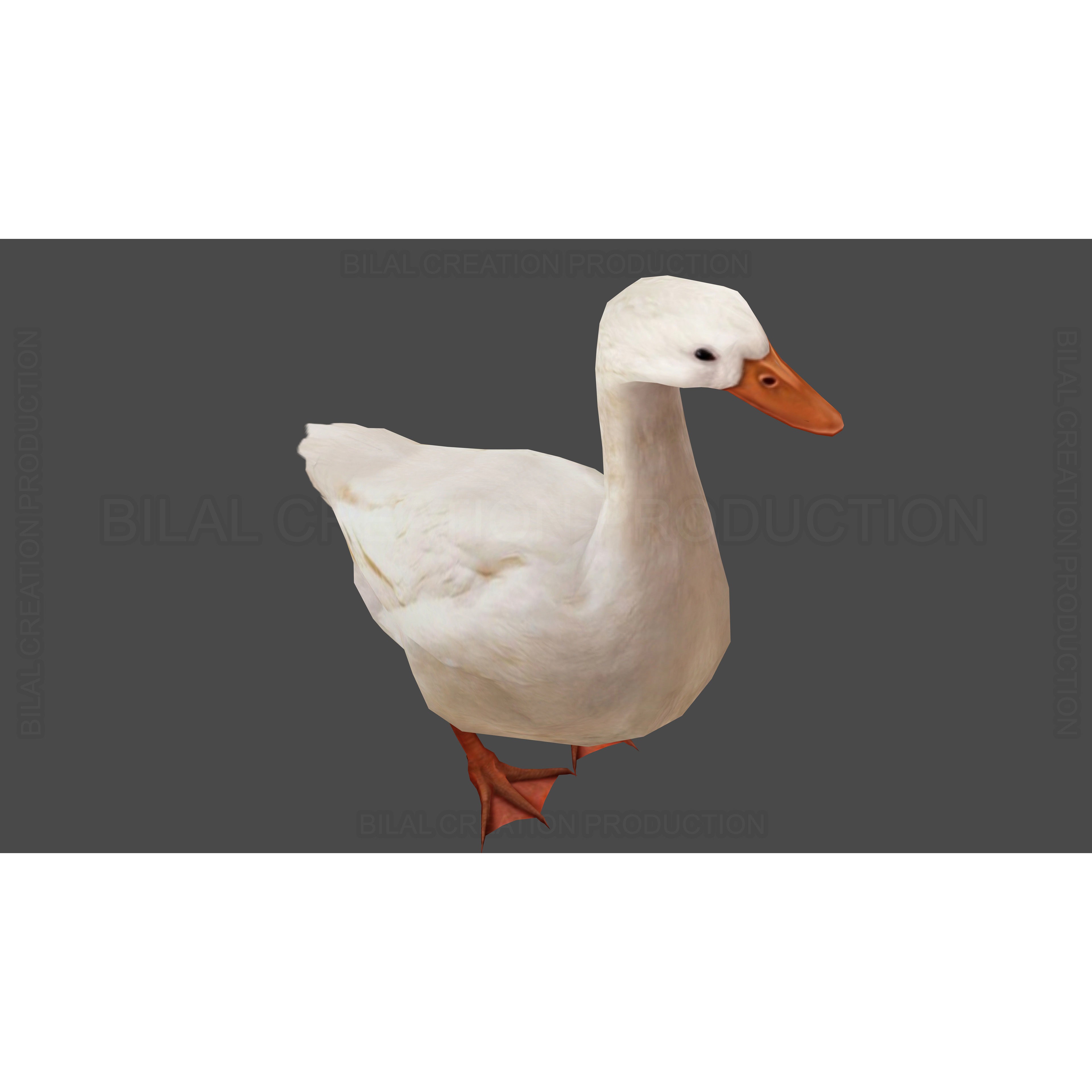 Duck 3D Model – Low Poly Rigged Animated Asset for Games - View 14