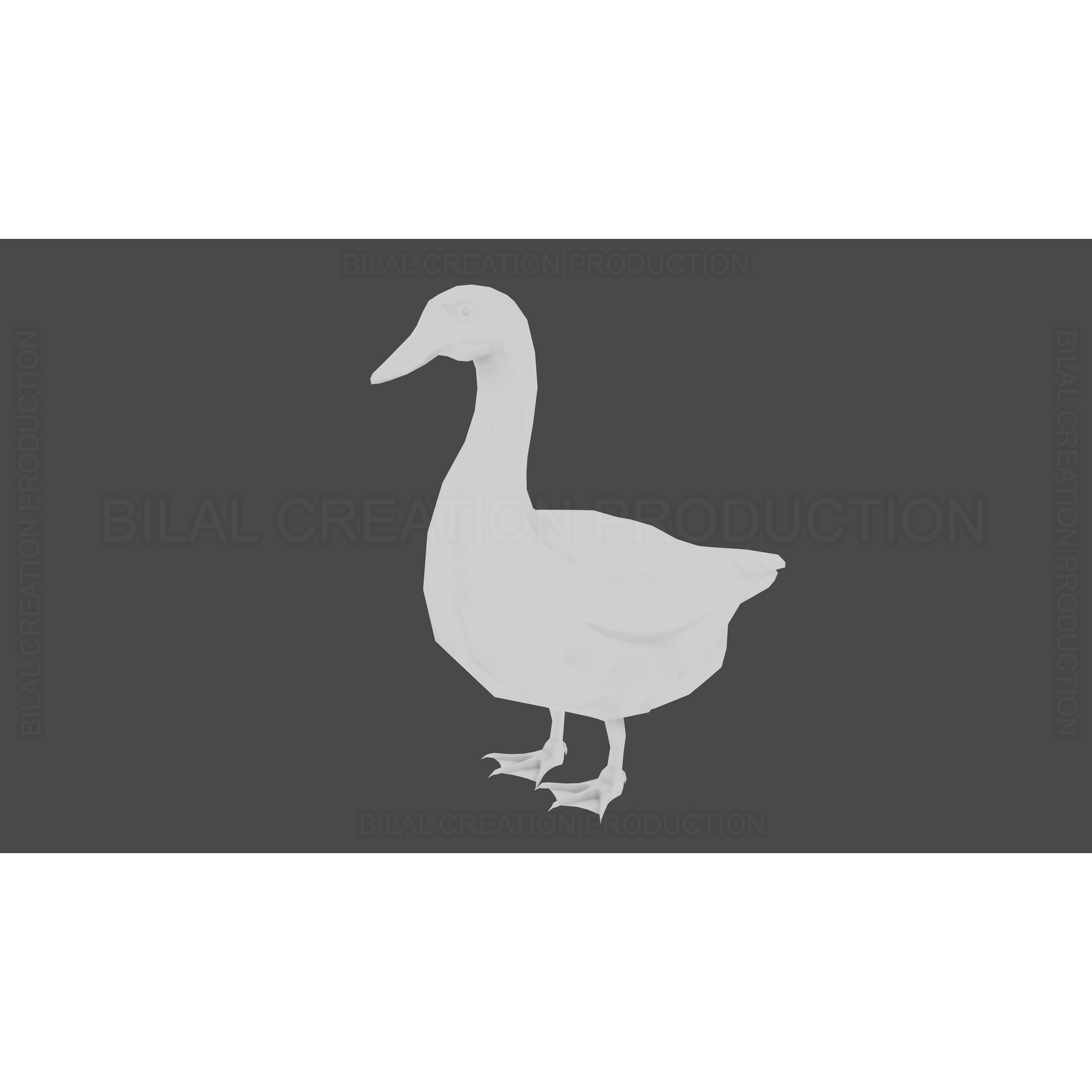 Duck 3D Model – Low Poly Rigged Animated Asset for Games - View 19