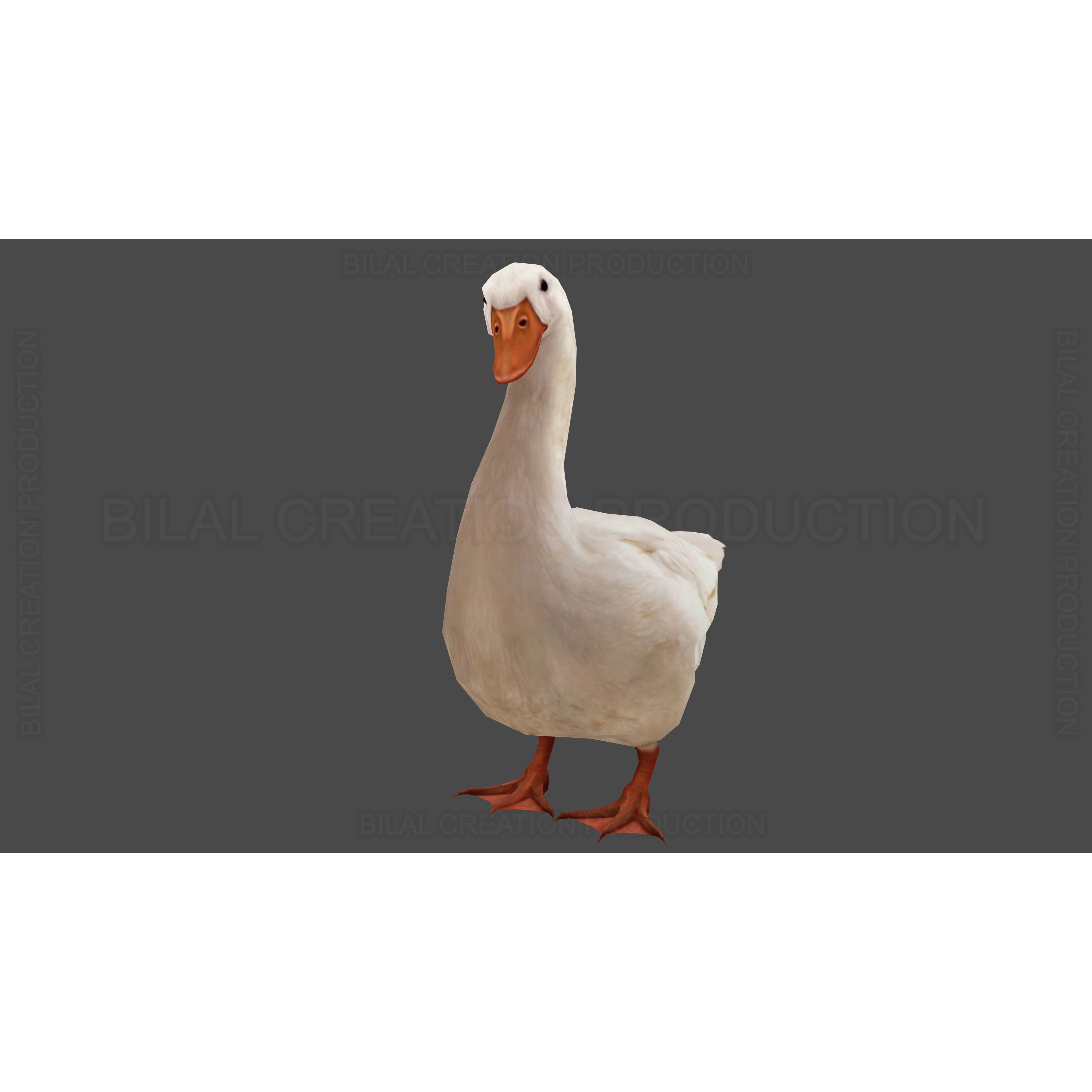 Duck 3D Model – Low Poly Rigged Animated Asset for Games - View 4