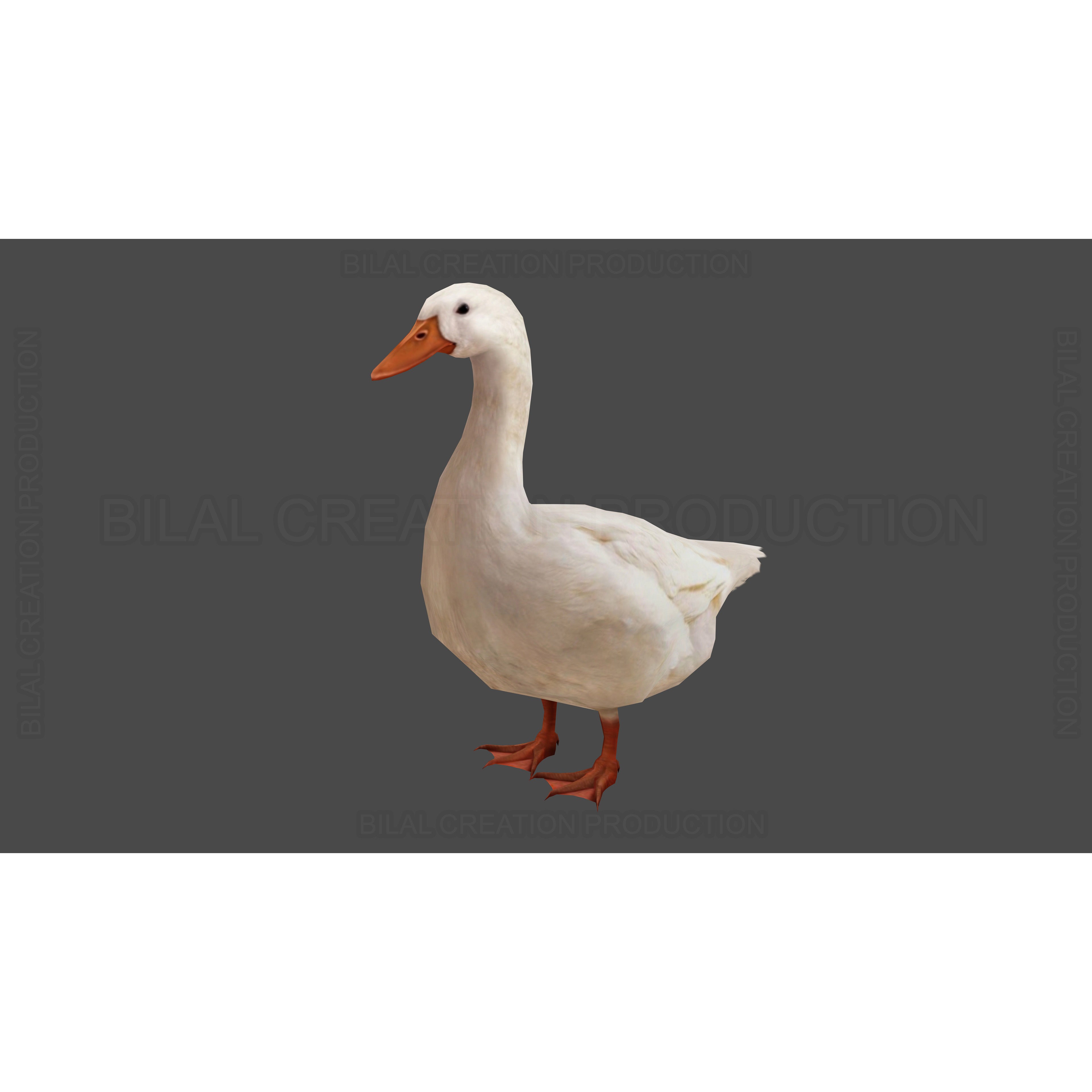 Duck 3D Model – Low Poly Rigged Animated Asset for Games - View 6