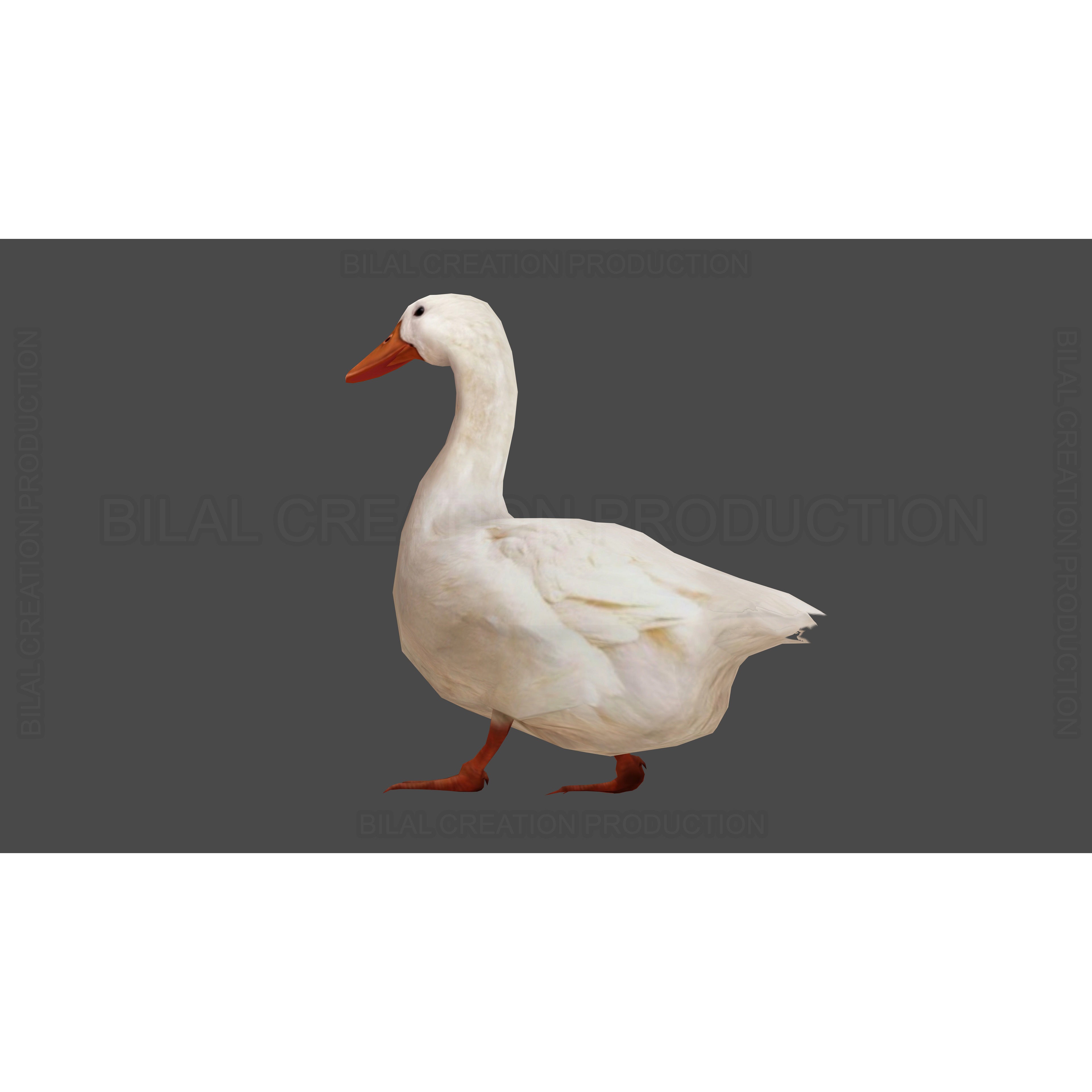 Duck 3D Model – Low Poly Rigged Animated Asset for Games - View 8