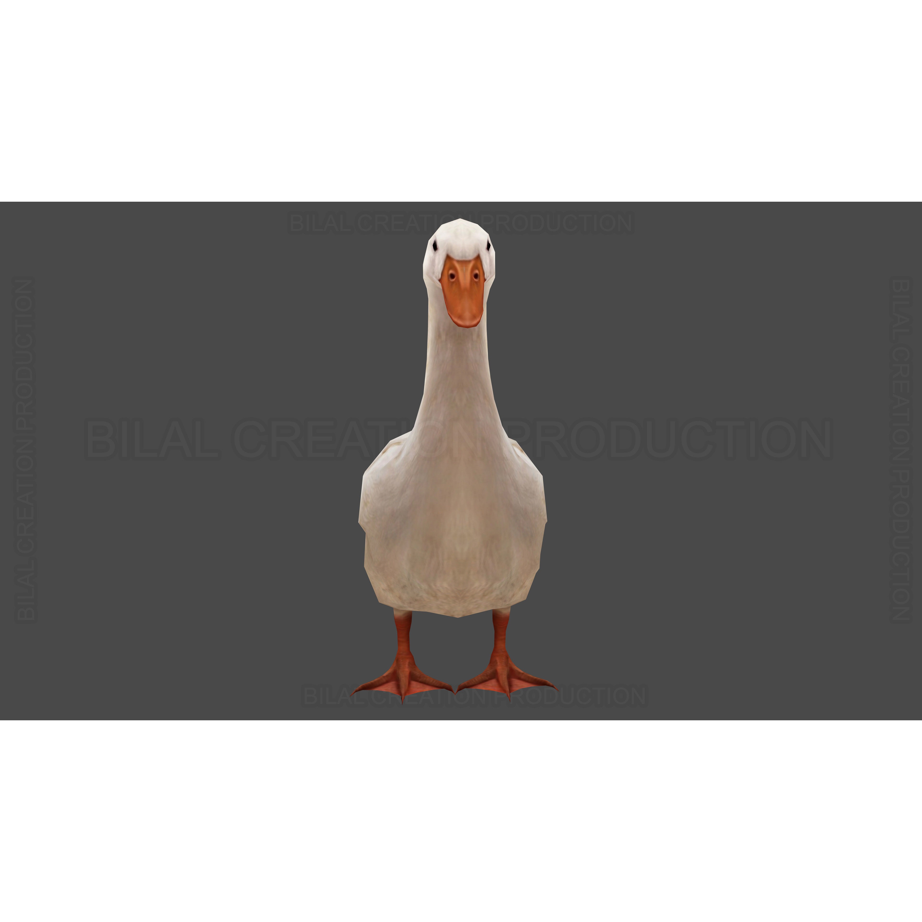 Duck 3D Model – Low Poly Rigged Animated Asset for Games - View 9