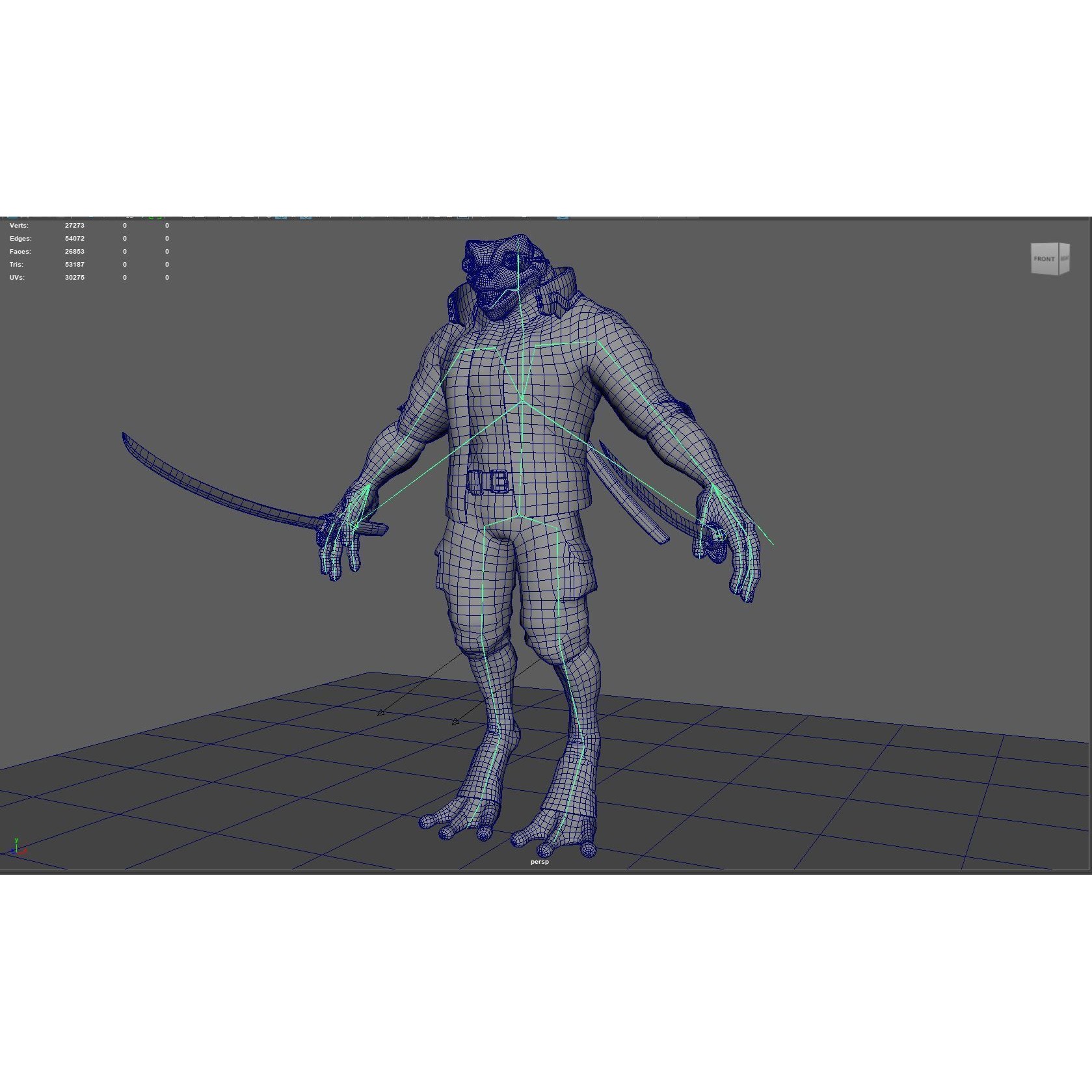 Cyberpunk Frog 3D Model – Low Poly Rigged Character, FBX - View 33