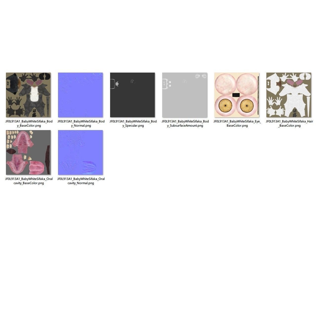 Baby White Sifaka 3D Model – Rigged, High Poly, Blender - View 18