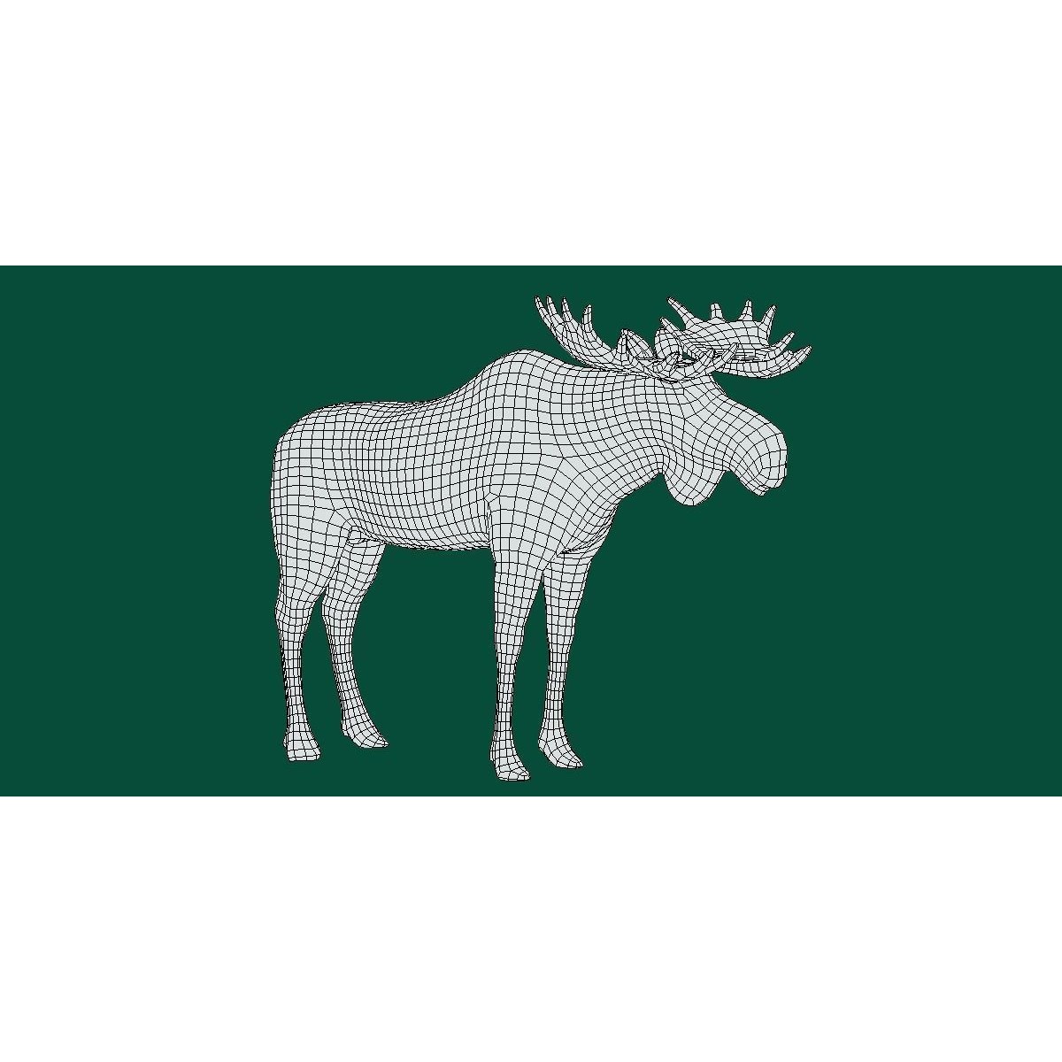 Eurasian Elk Moose 3D Model – Low Poly Game Asset, FBX, PBR Textures - View 12