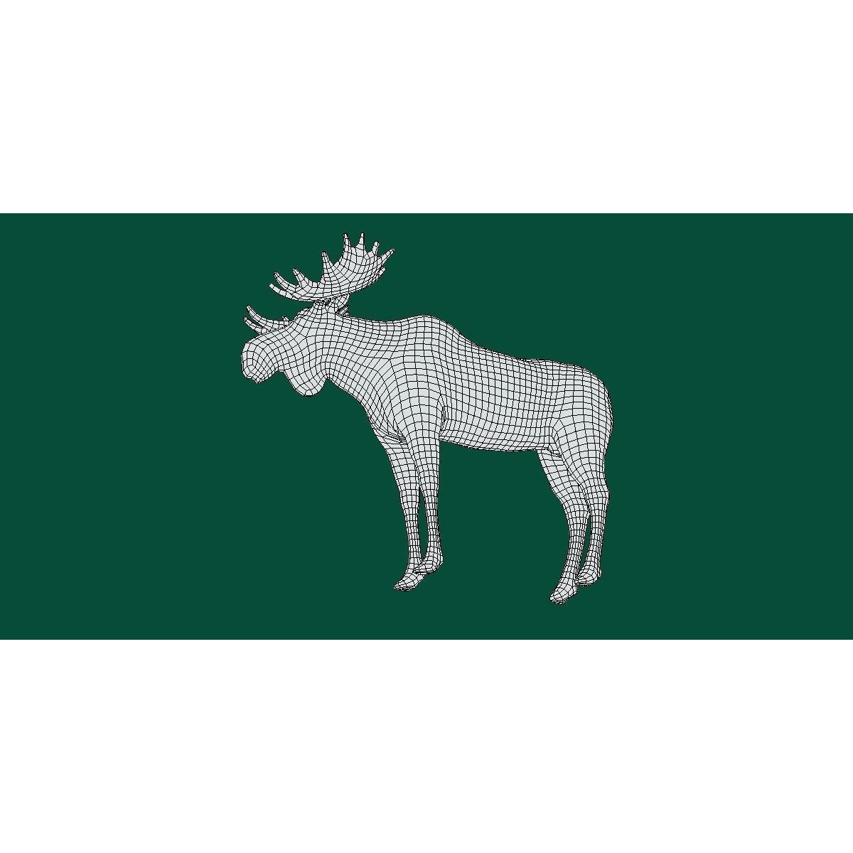 Eurasian Elk Moose 3D Model – Low Poly Game Asset, FBX, PBR Textures - View 13