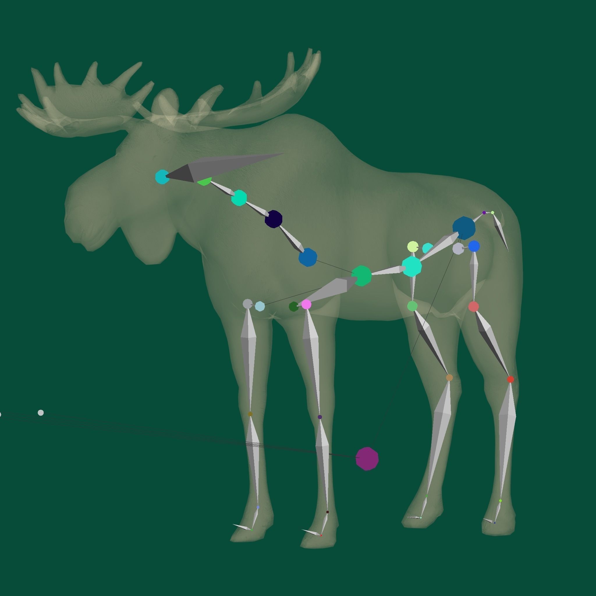 Eurasian Elk Moose 3D Model – Low Poly Game Asset, FBX, PBR Textures - View 17