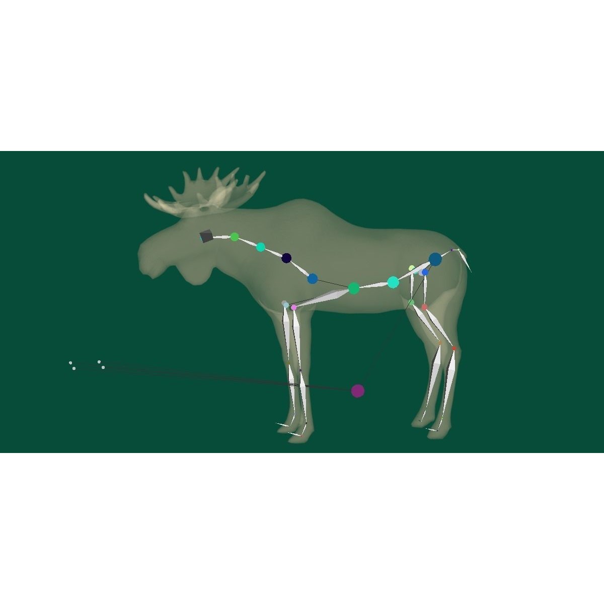 Eurasian Elk Moose 3D Model – Low Poly Game Asset, FBX, PBR Textures - View 20