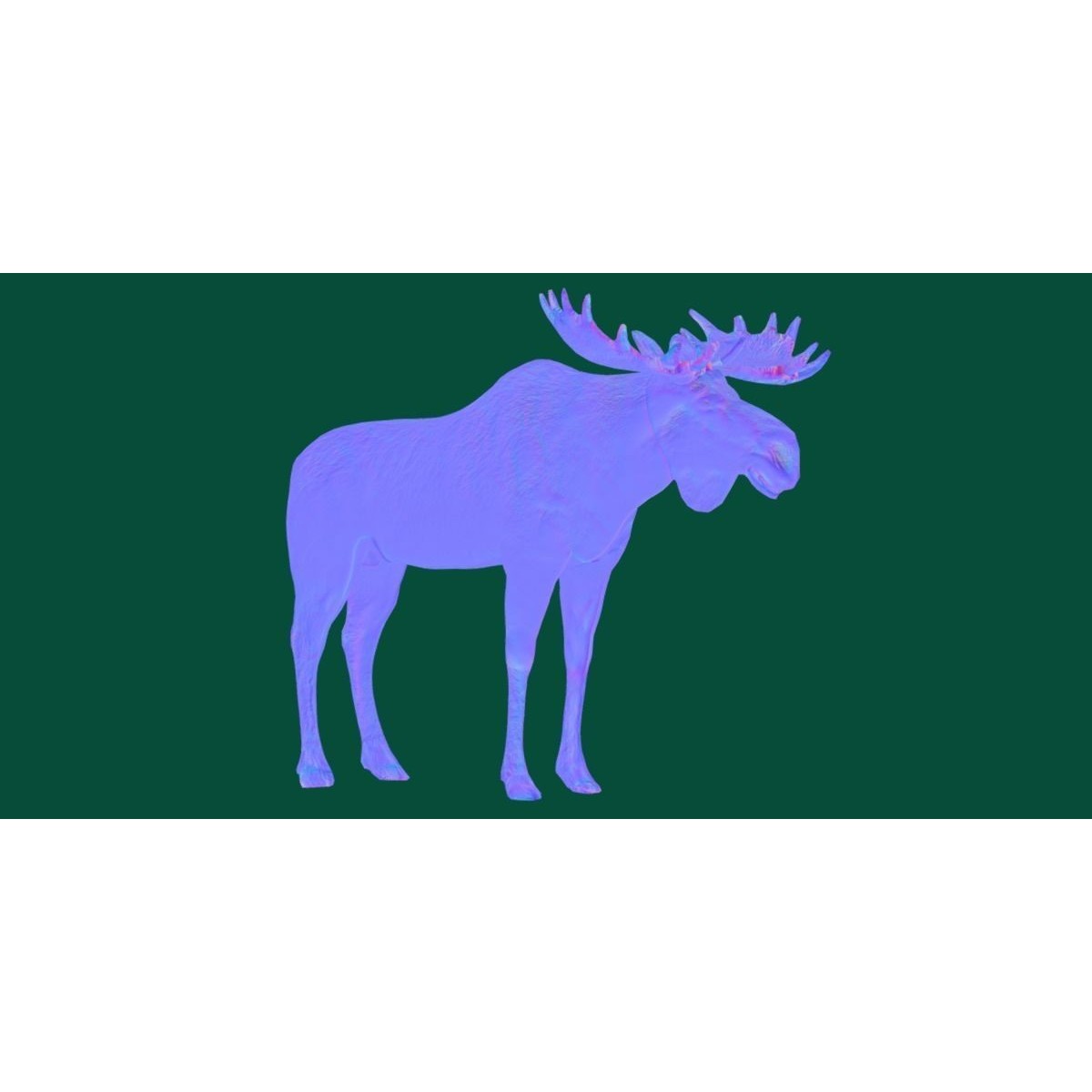 Eurasian Elk Moose 3D Model – Low Poly Game Asset, FBX, PBR Textures - View 24