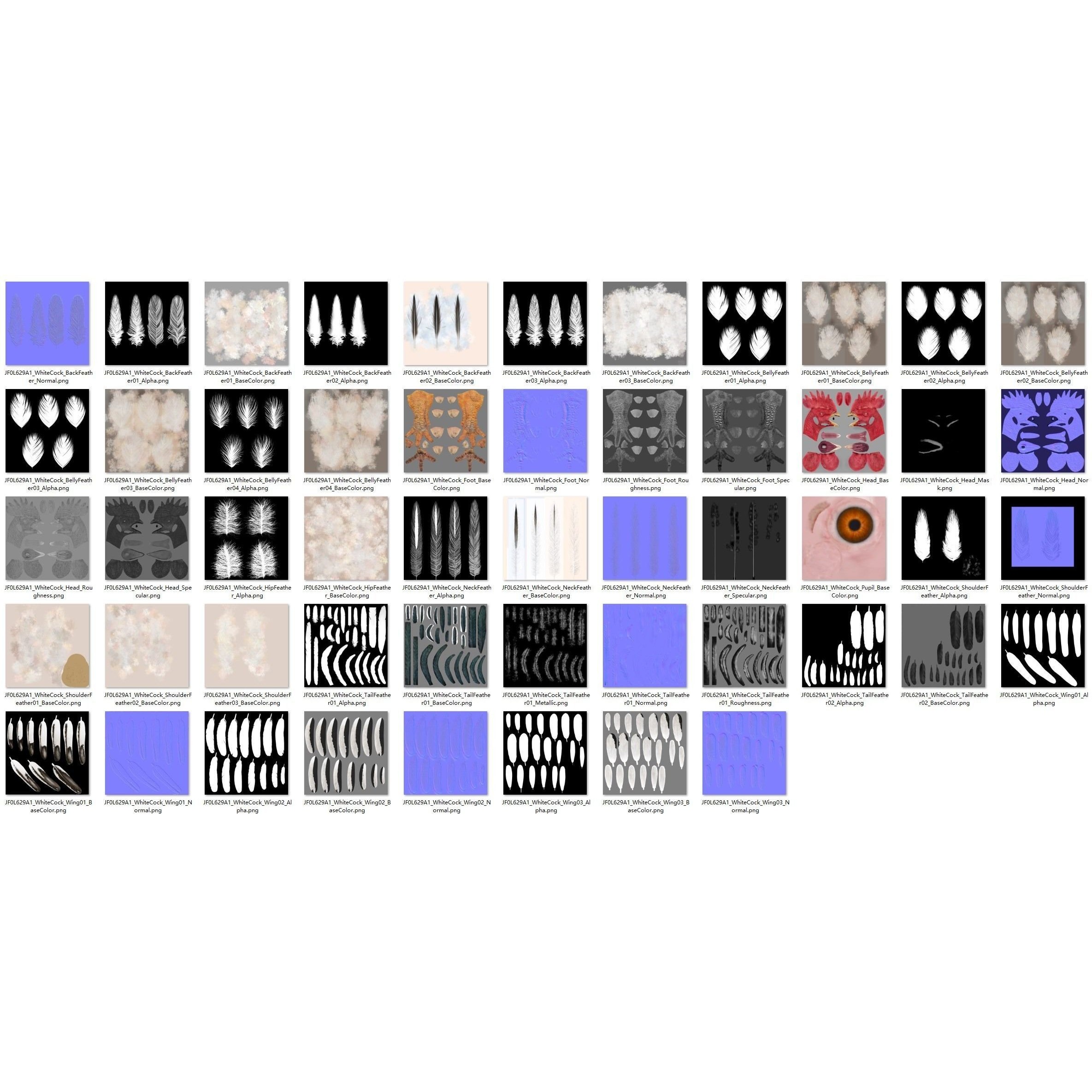 White Chicken 3D Model – Animated Rigged Bird Asset for Blender