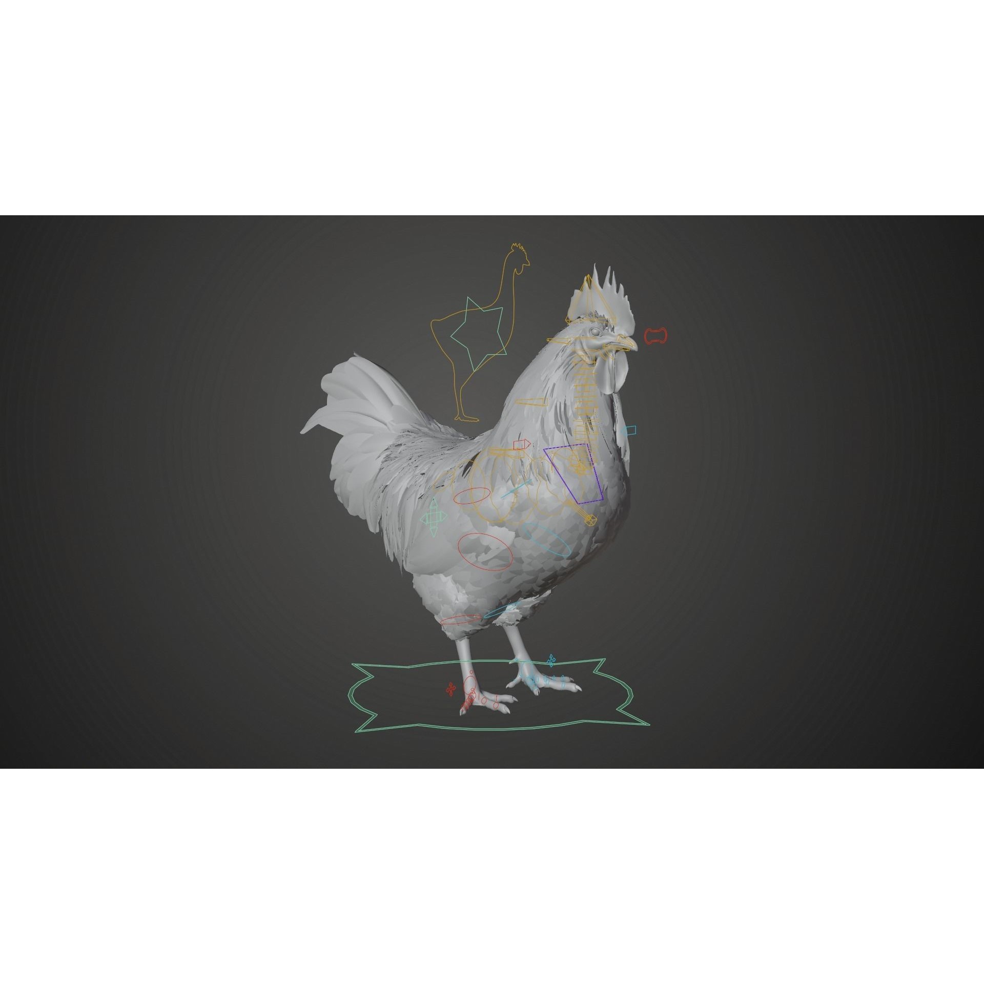 White Chicken 3D Model – Animated Rigged Bird Asset for Blender - View 18