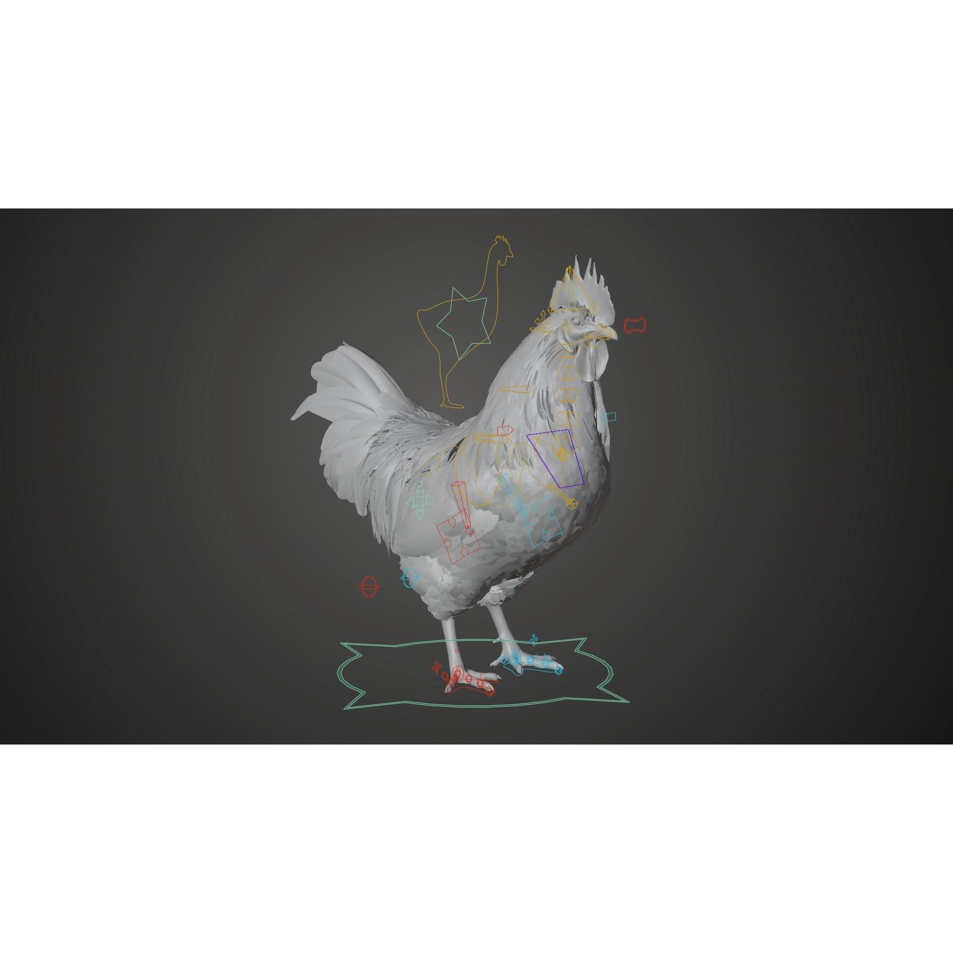 White Chicken 3D Model – Animated Rigged Bird Asset for Blender - View 21