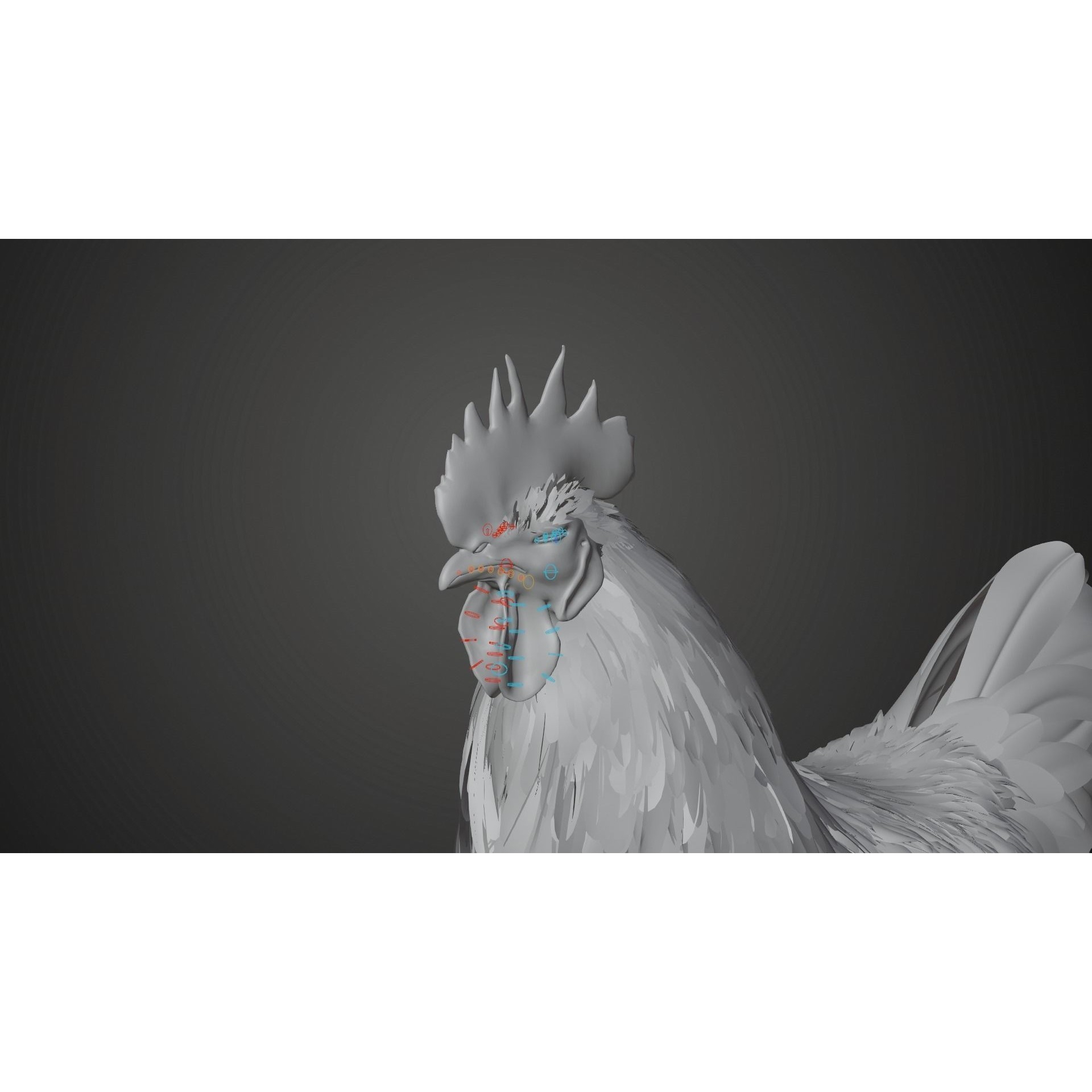White Chicken 3D Model – Animated Rigged Bird Asset for Blender - View 22