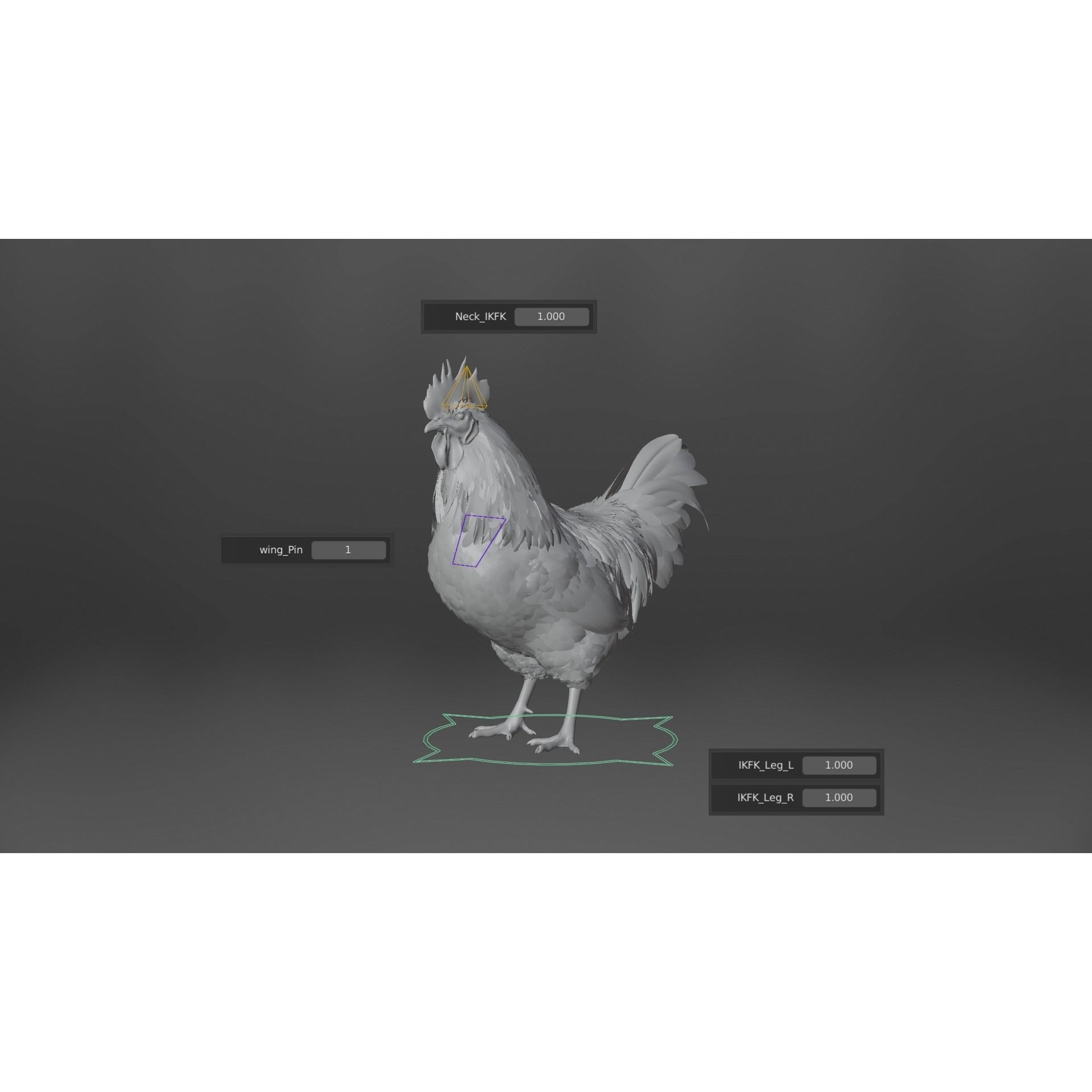 White Chicken 3D Model – Animated Rigged Bird Asset for Blender - View 23