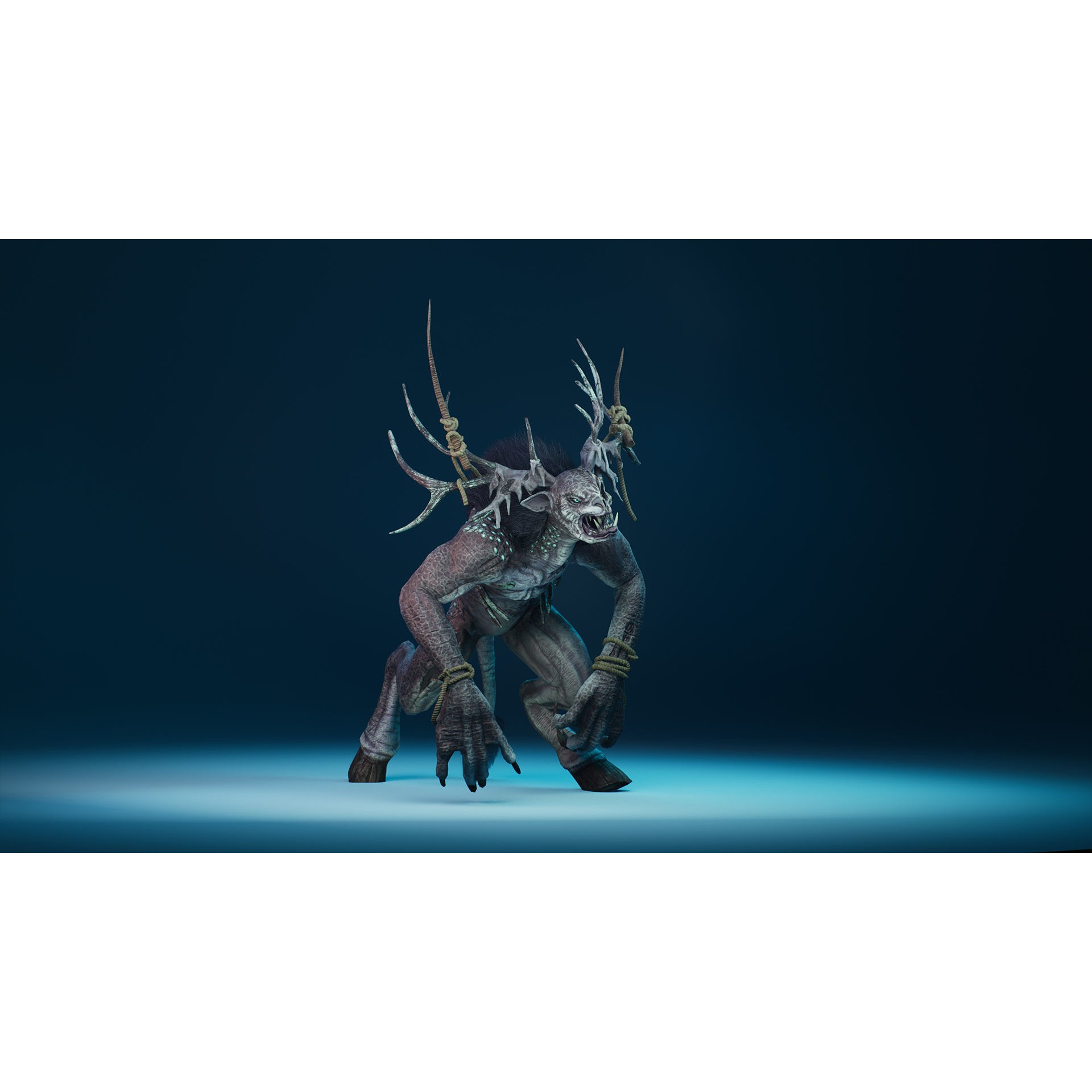 Mutant Deer 3D Model – Low Poly Character with 37 Animations, FBX - View 12