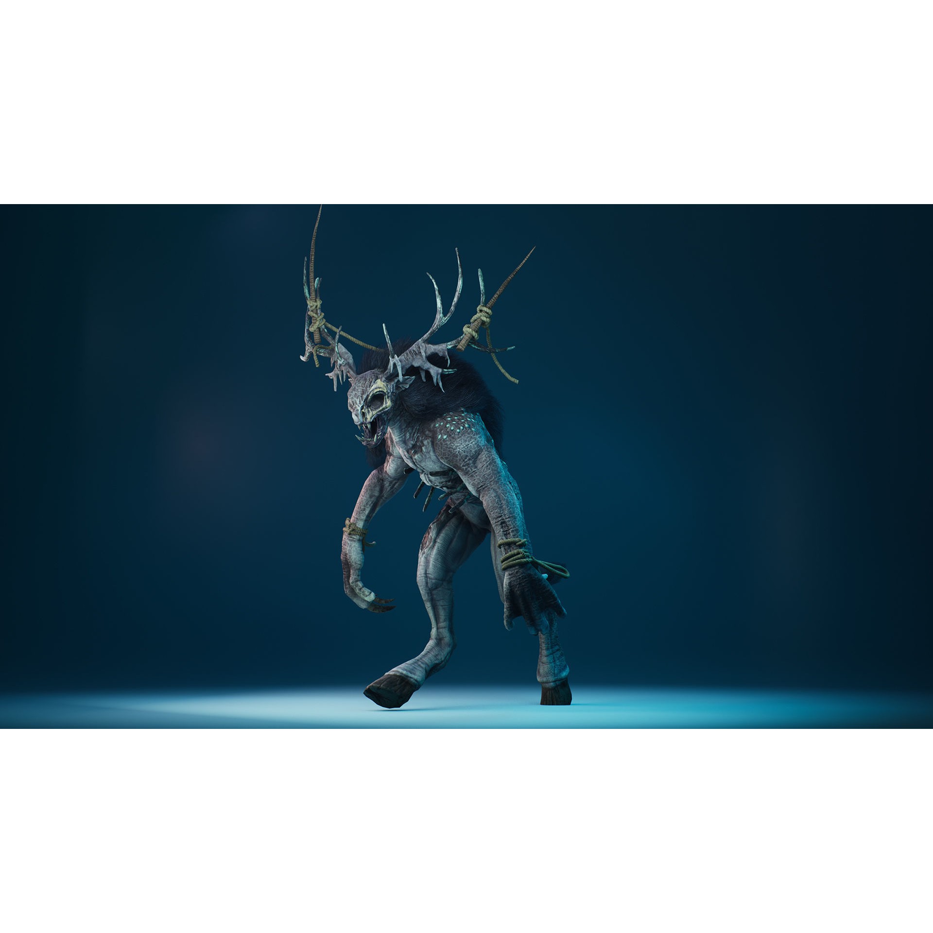 Mutant Deer 3D Model – Low Poly Character with 37 Animations, FBX - View 13