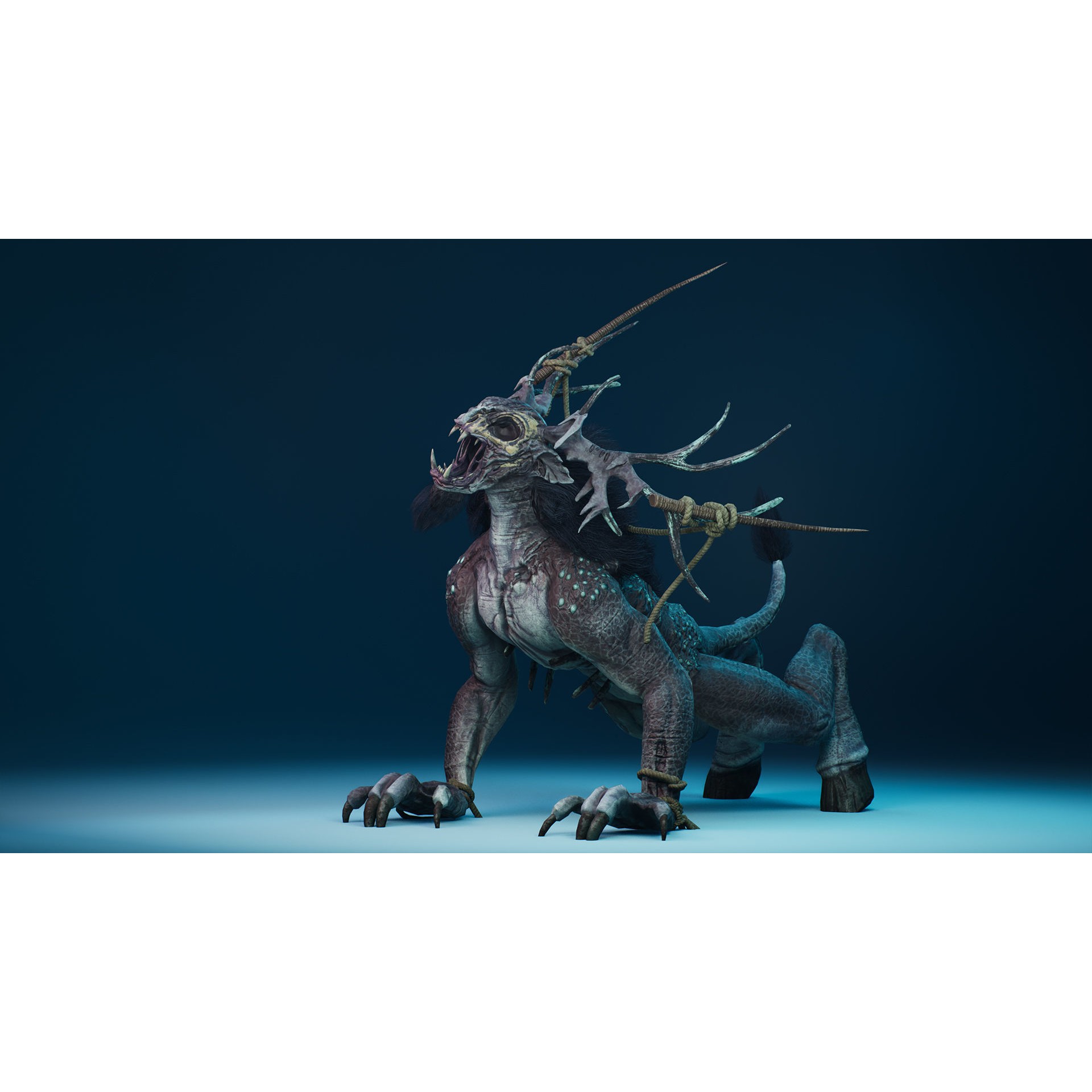 Mutant Deer 3D Model – Low Poly Character with 37 Animations, FBX - View 15