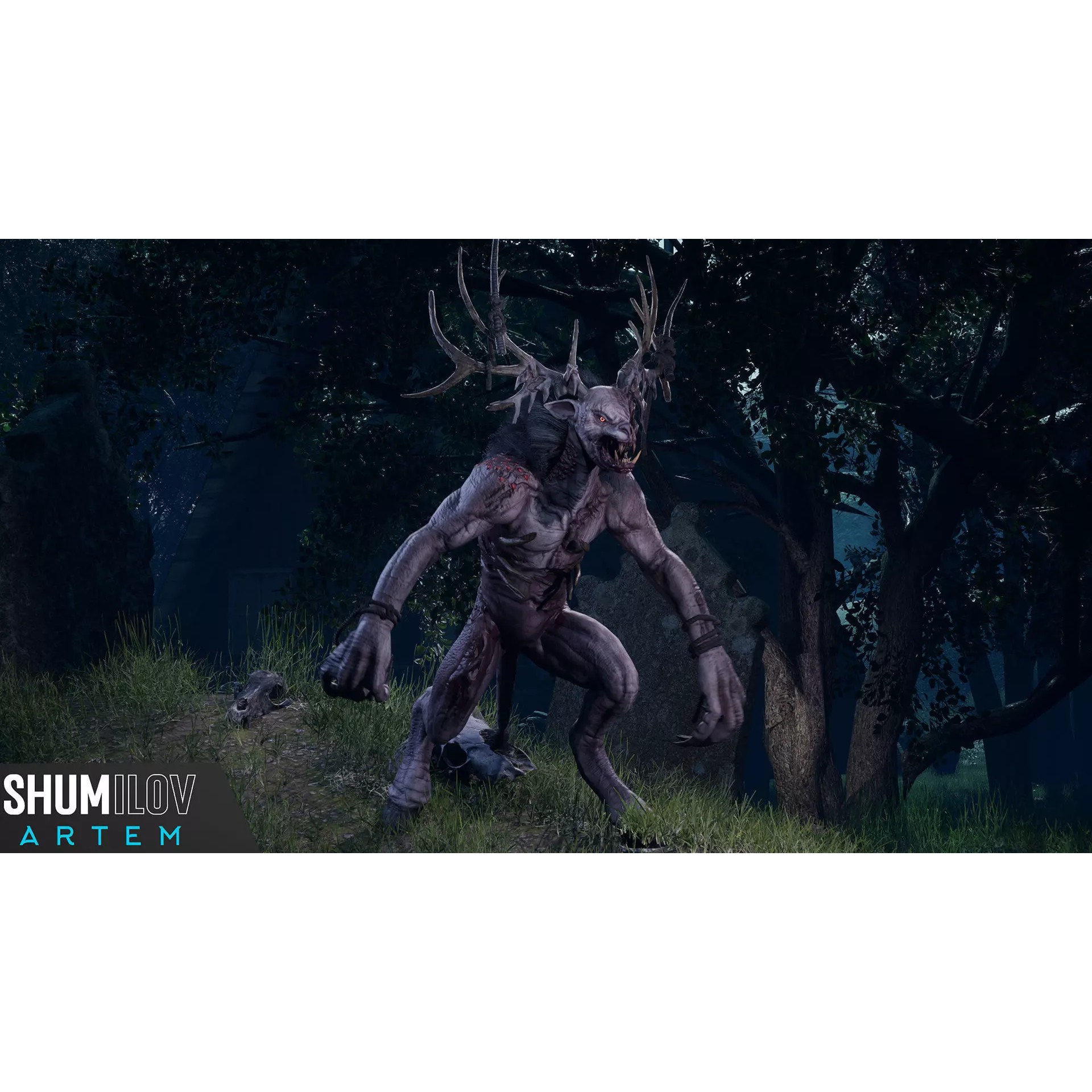 Mutant Deer 3D Model – Low Poly Character with 37 Animations, FBX - View 2