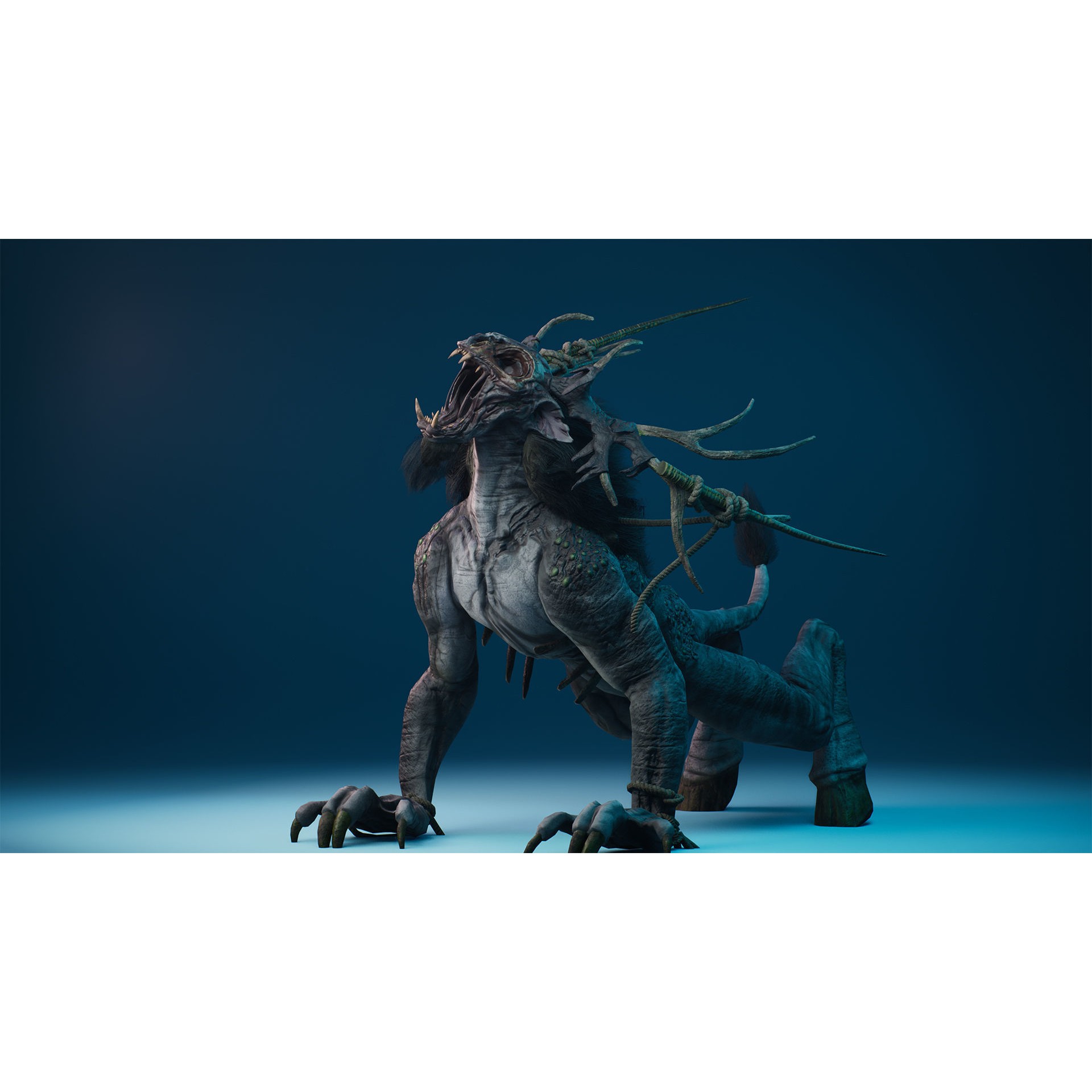 Mutant Deer 3D Model – Low Poly Character with 37 Animations, FBX - View 3