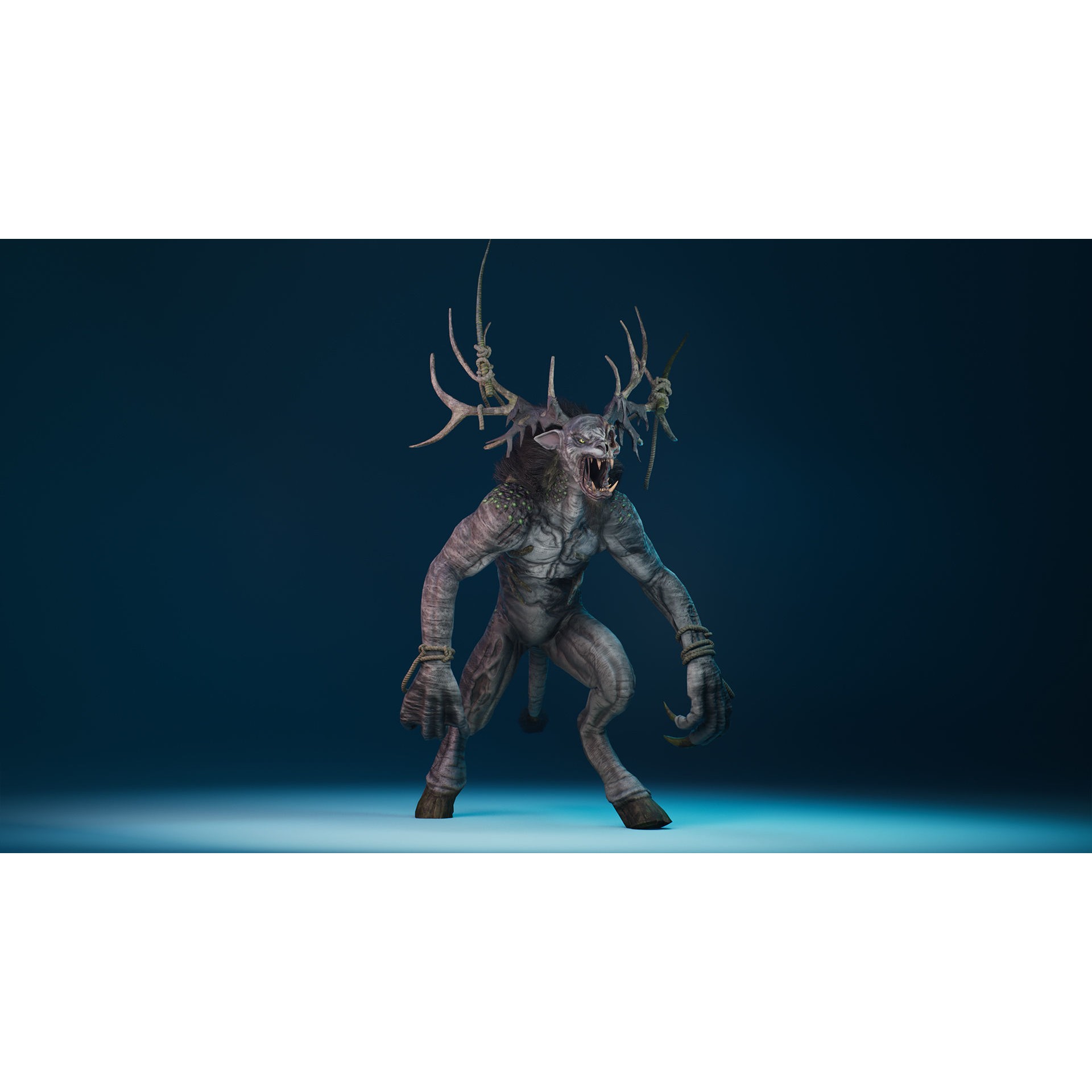 Mutant Deer 3D Model – Low Poly Character with 37 Animations, FBX - View 5