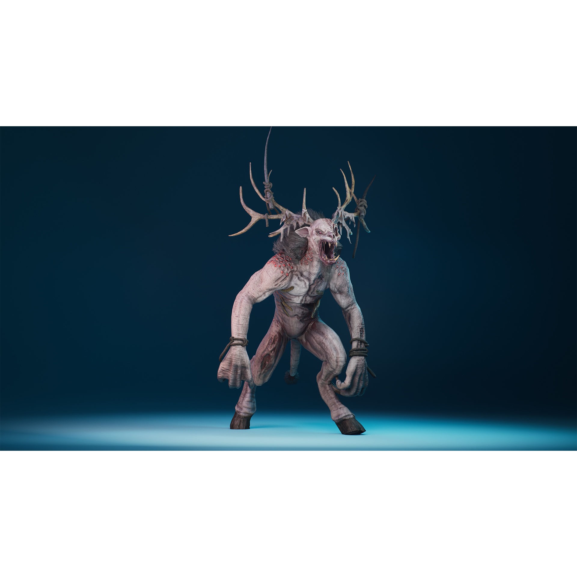 Mutant Deer 3D Model – Low Poly Character with 37 Animations, FBX - View 6