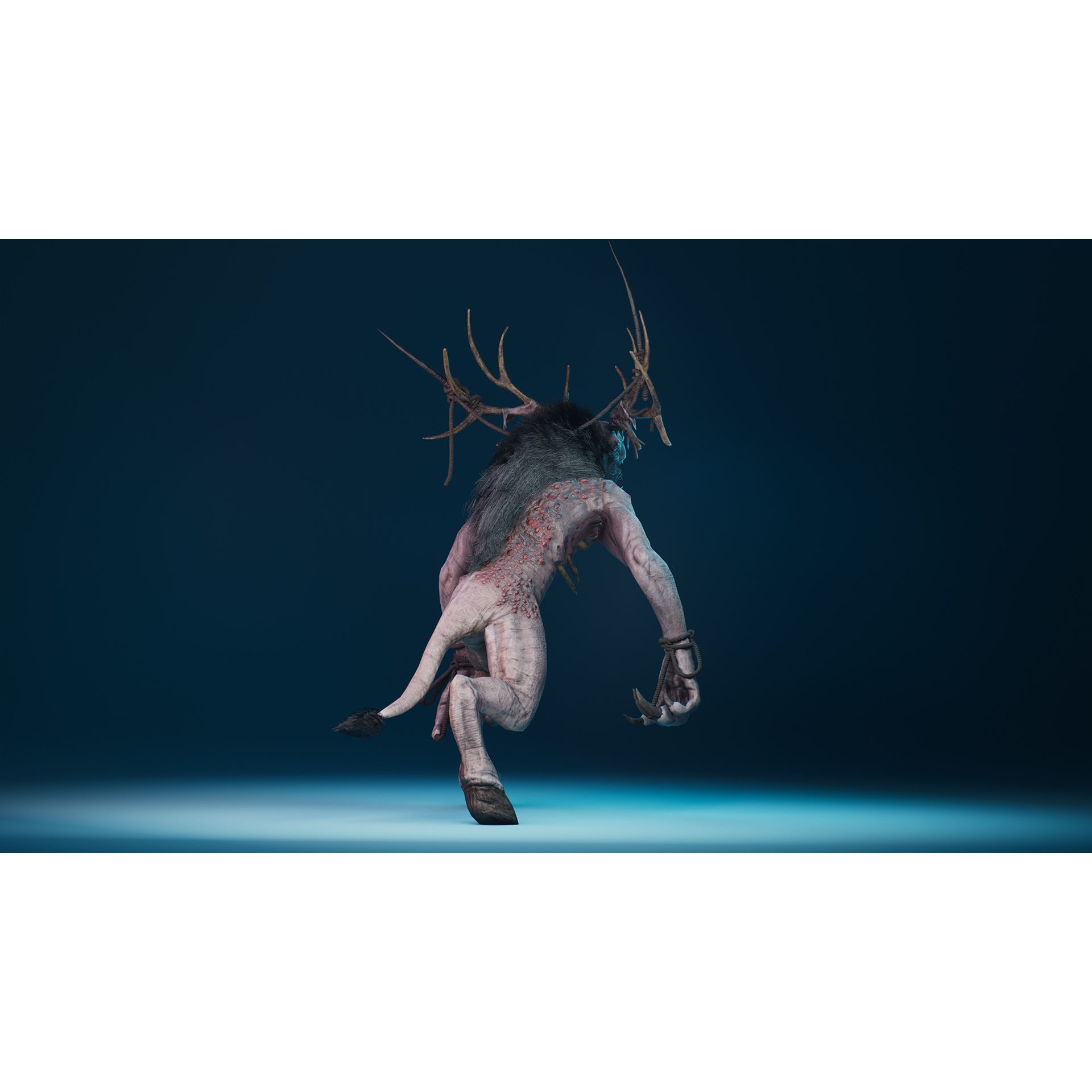 Mutant Deer 3D Model – Low Poly Character with 37 Animations, FBX - View 7