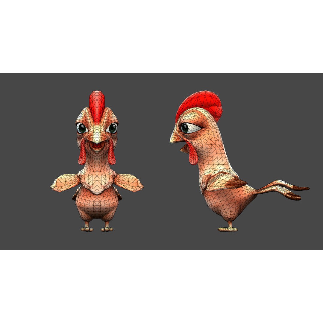 Farm Animals 3D Model – Cartoon Characters with Unique Animations, FBX - View 10