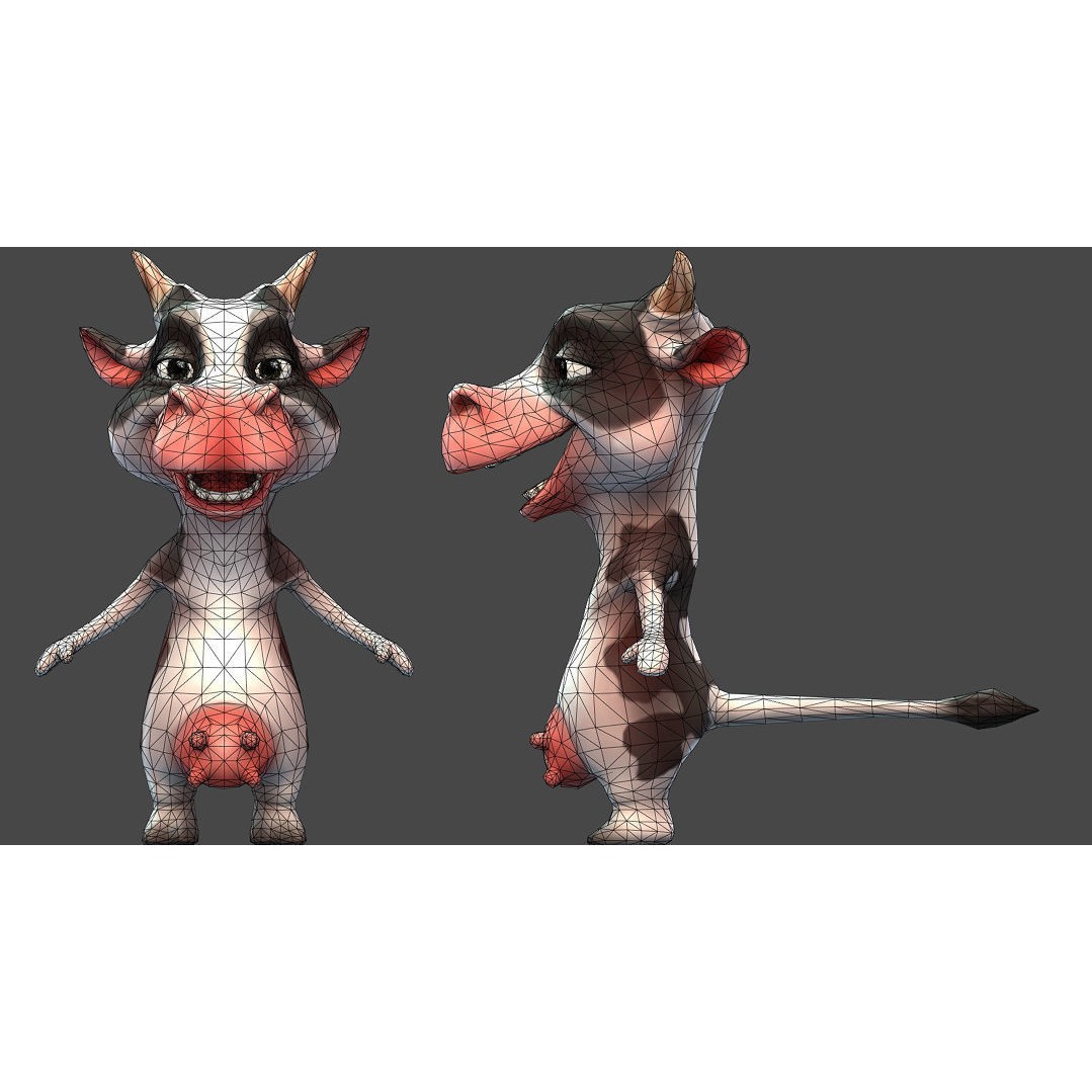 Farm Animals 3D Model – Cartoon Characters with Unique Animations, FBX - View 12