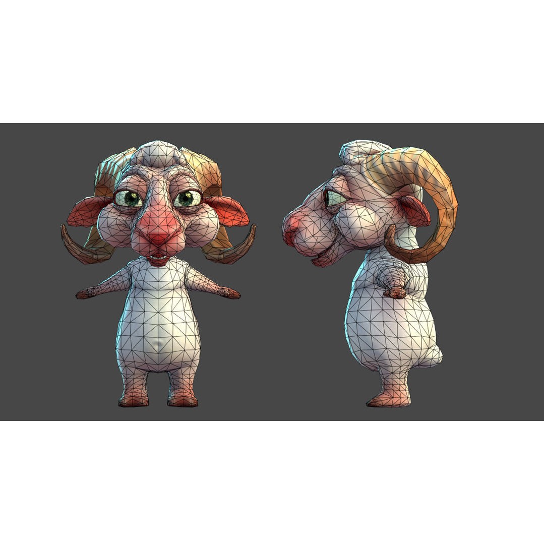 Farm Animals 3D Model – Cartoon Characters with Unique Animations, FBX - View 13