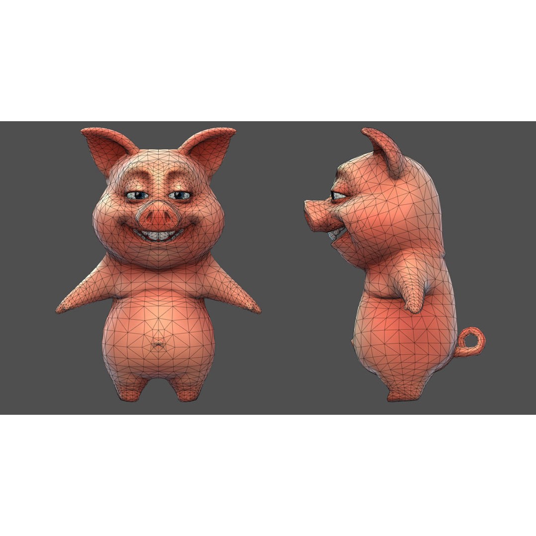 Farm Animals 3D Model – Cartoon Characters with Unique Animations, FBX - View 14