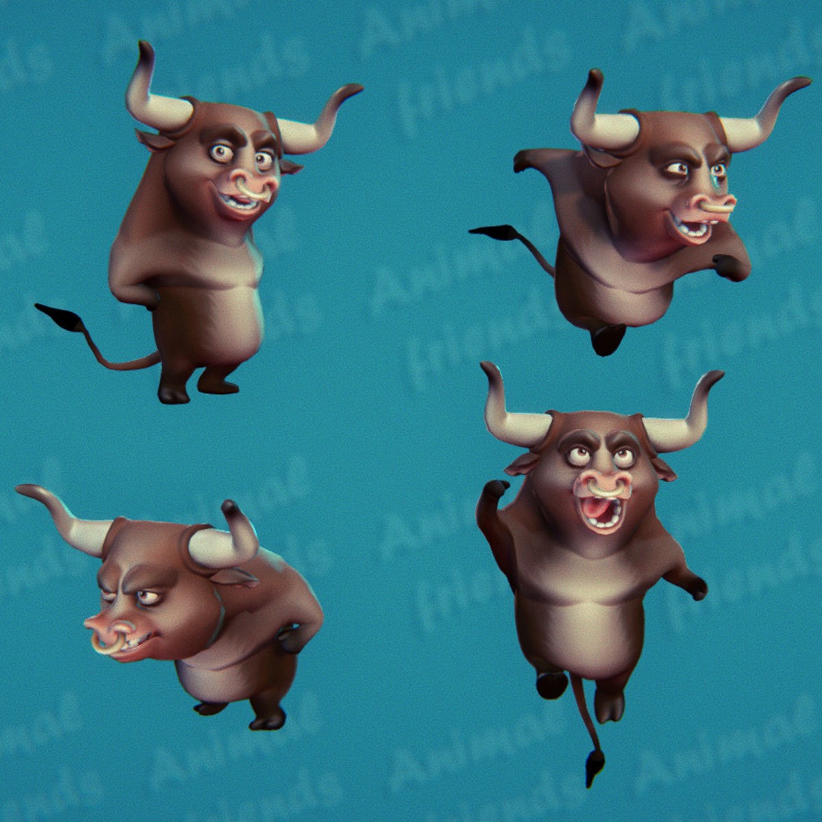 Farm Animals 3D Model – Cartoon Characters with Unique Animations, FBX - View 3