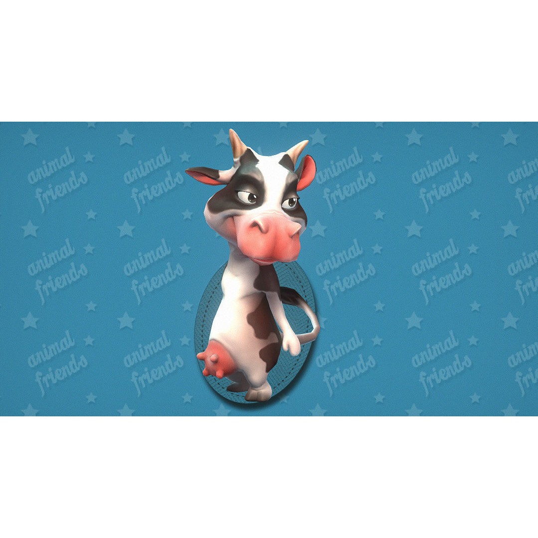 Farm Animals 3D Model – Cartoon Characters with Unique Animations, FBX - View 9