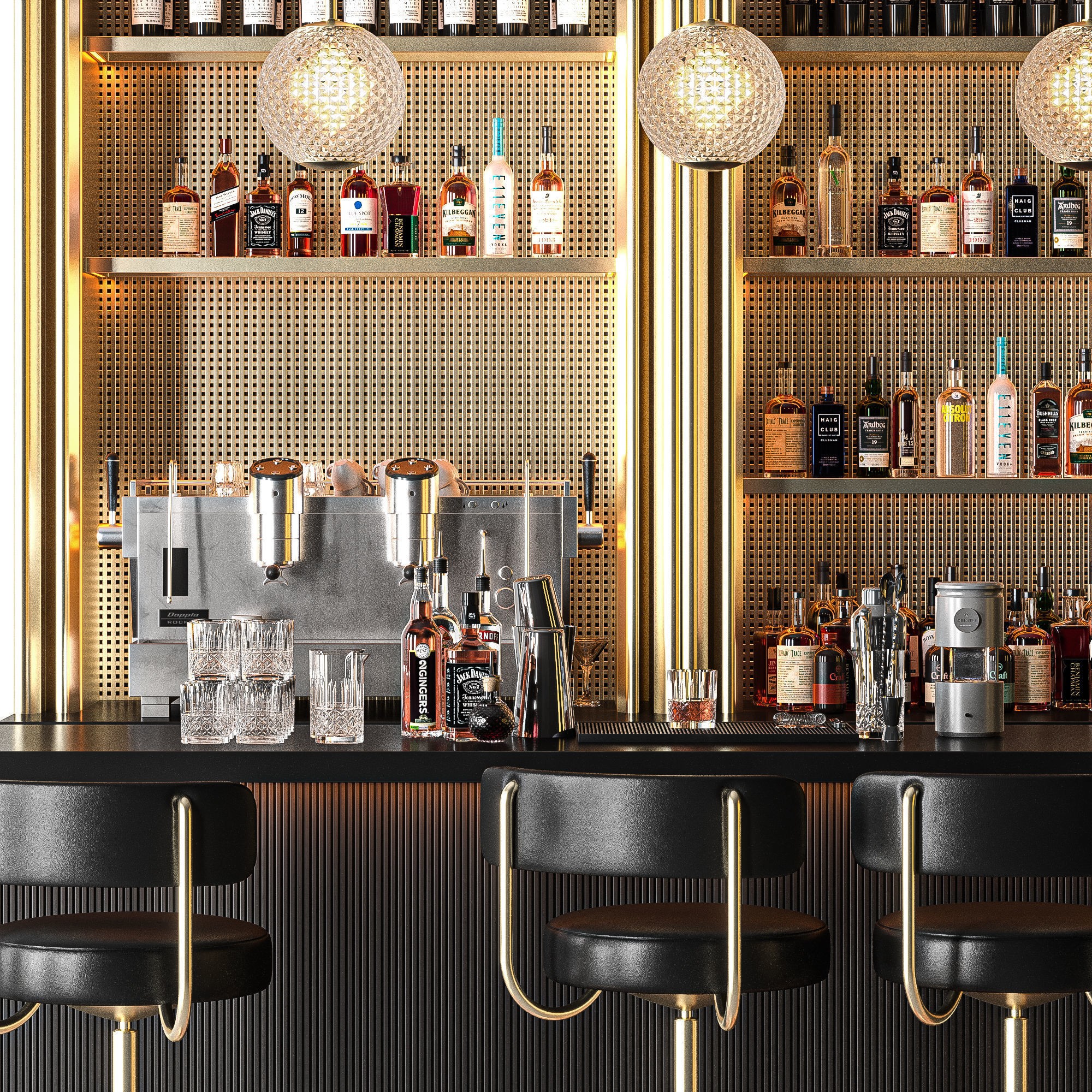 Golden Bar - Game-Ready 3D Model - View 3