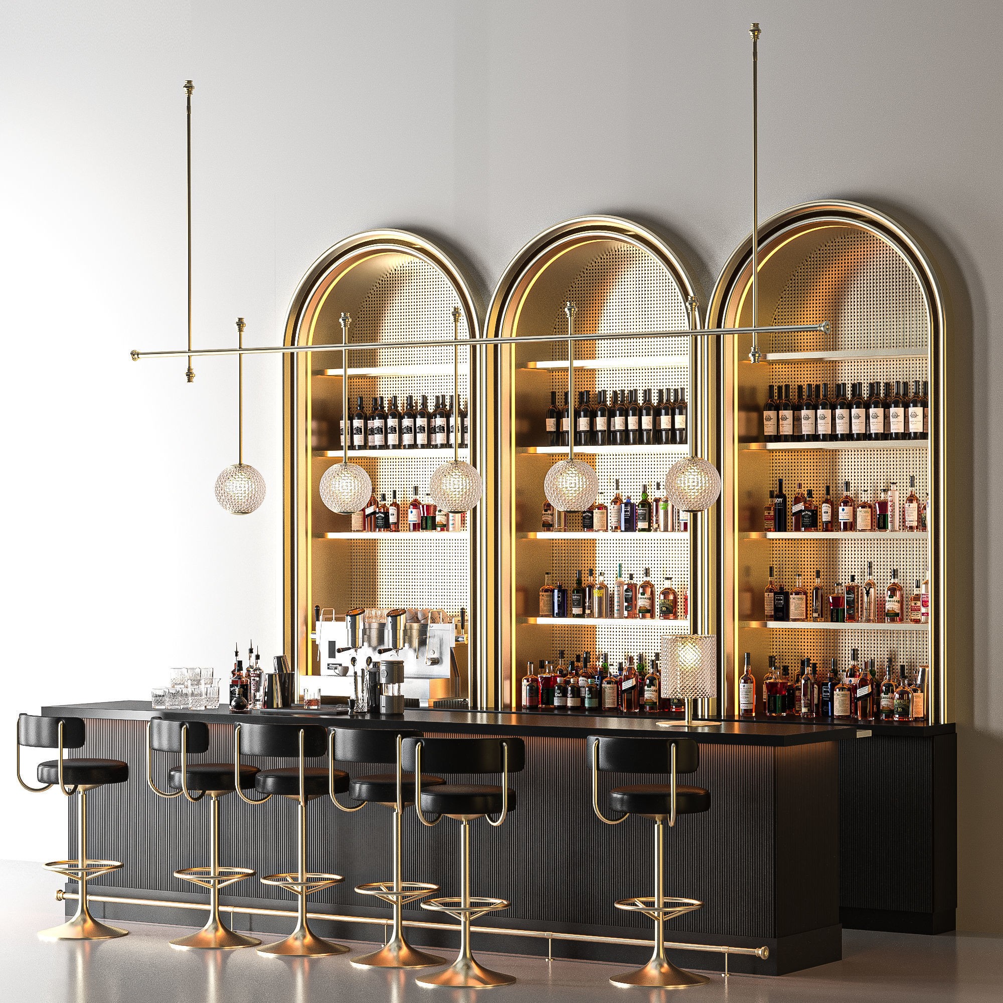 Golden Bar - Game-Ready 3D Model - View 5