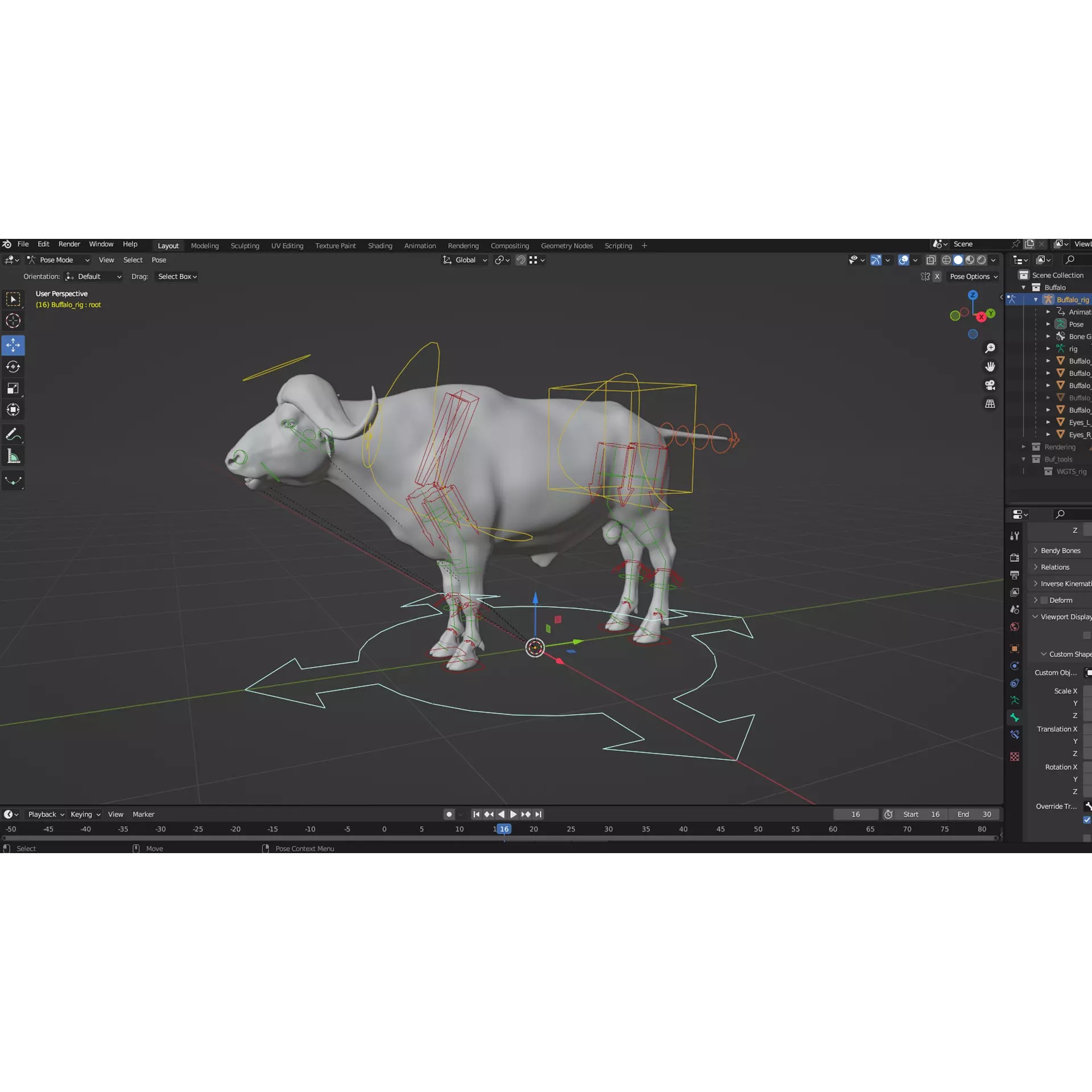 African Buffalo 3D Model – Animated Rigged PBR Asset, Blender & FBX - View 15