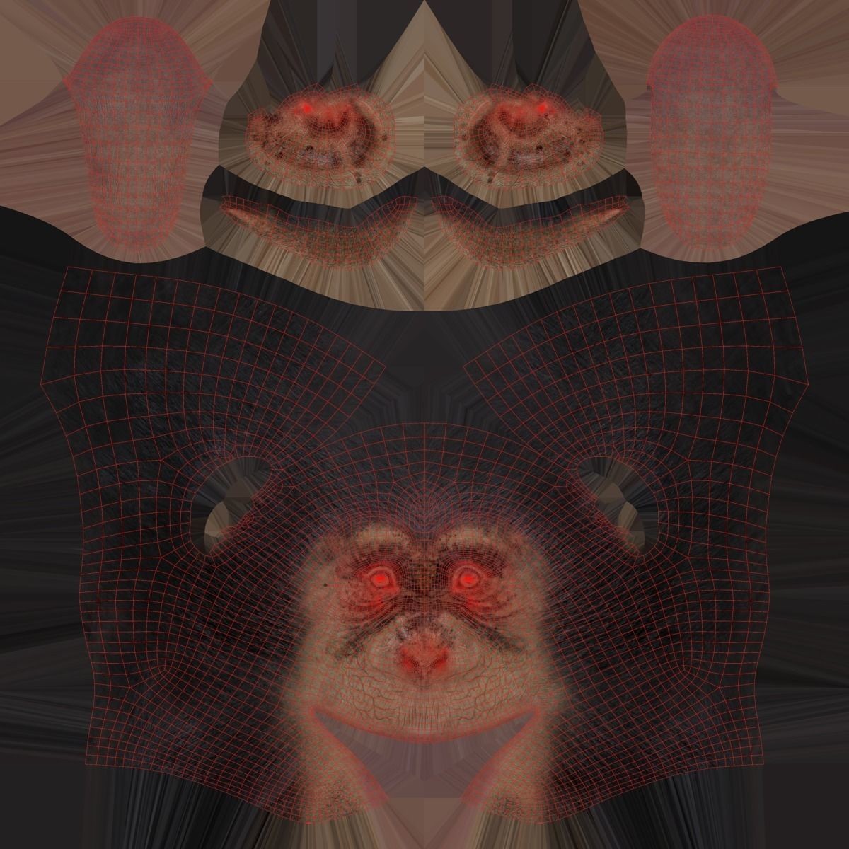 Chimpanzee 3D Model – Animated Rigged Character with Textures, Blender - View 23