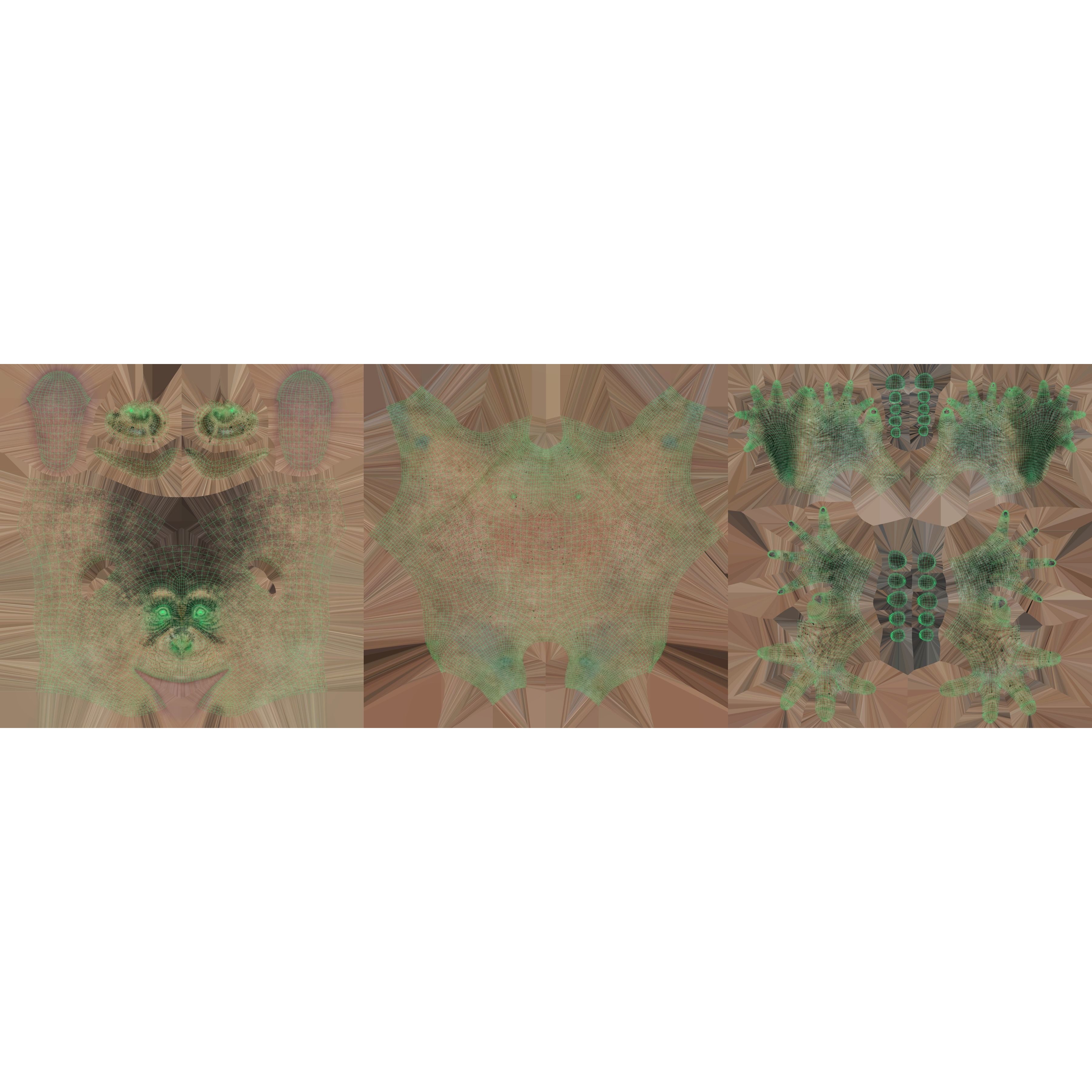 Chimpanzee 3D Model – Animated Rigged Character with Textures, Blender - View 24