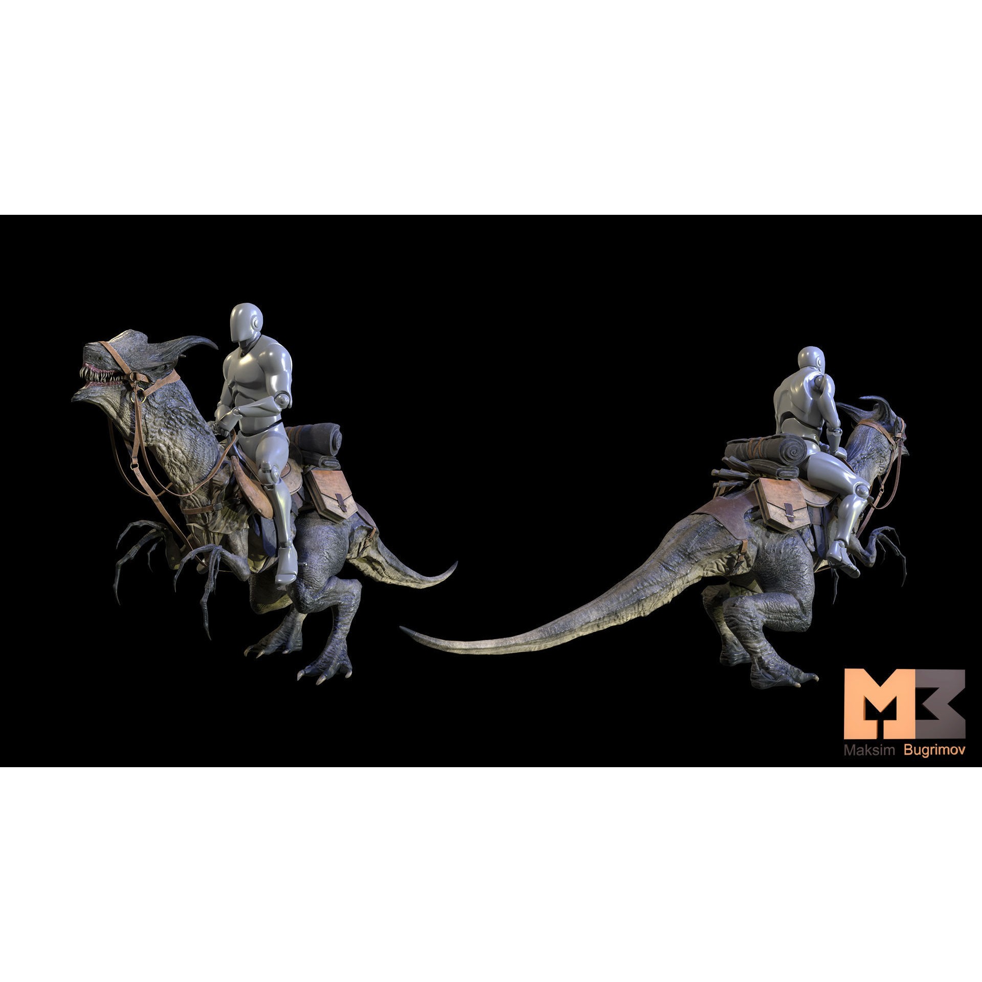 Fantasy Animal 3D Model – Low Poly Game Character, FBX, Rigged - View 10