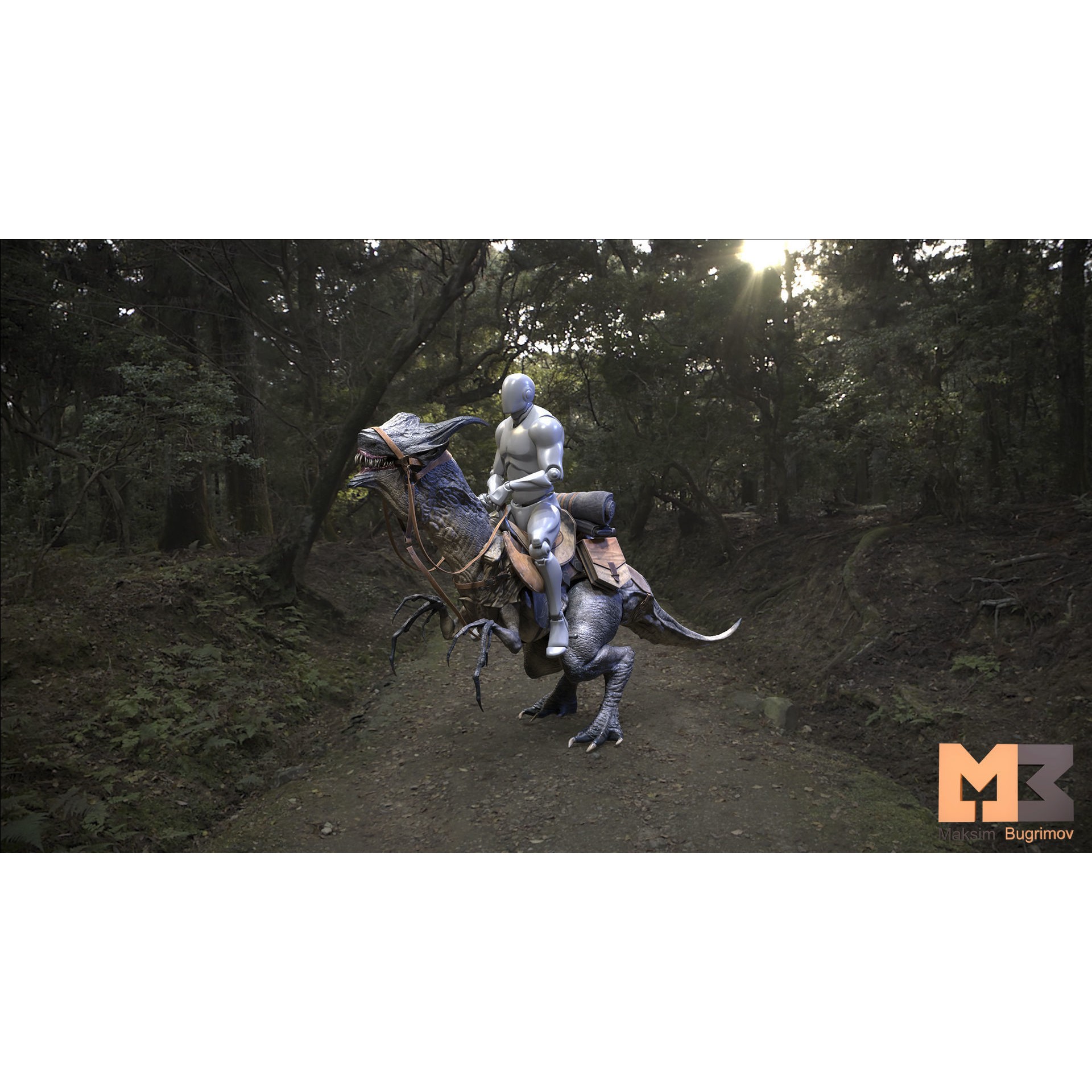 Fantasy Animal 3D Model – Low Poly Game Character, FBX, Rigged - View 3