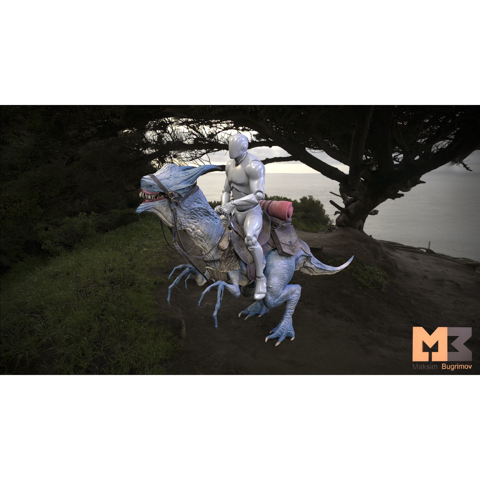 Fantasy Animal 3D Model – Low Poly Game Character, FBX, Rigged - View 4