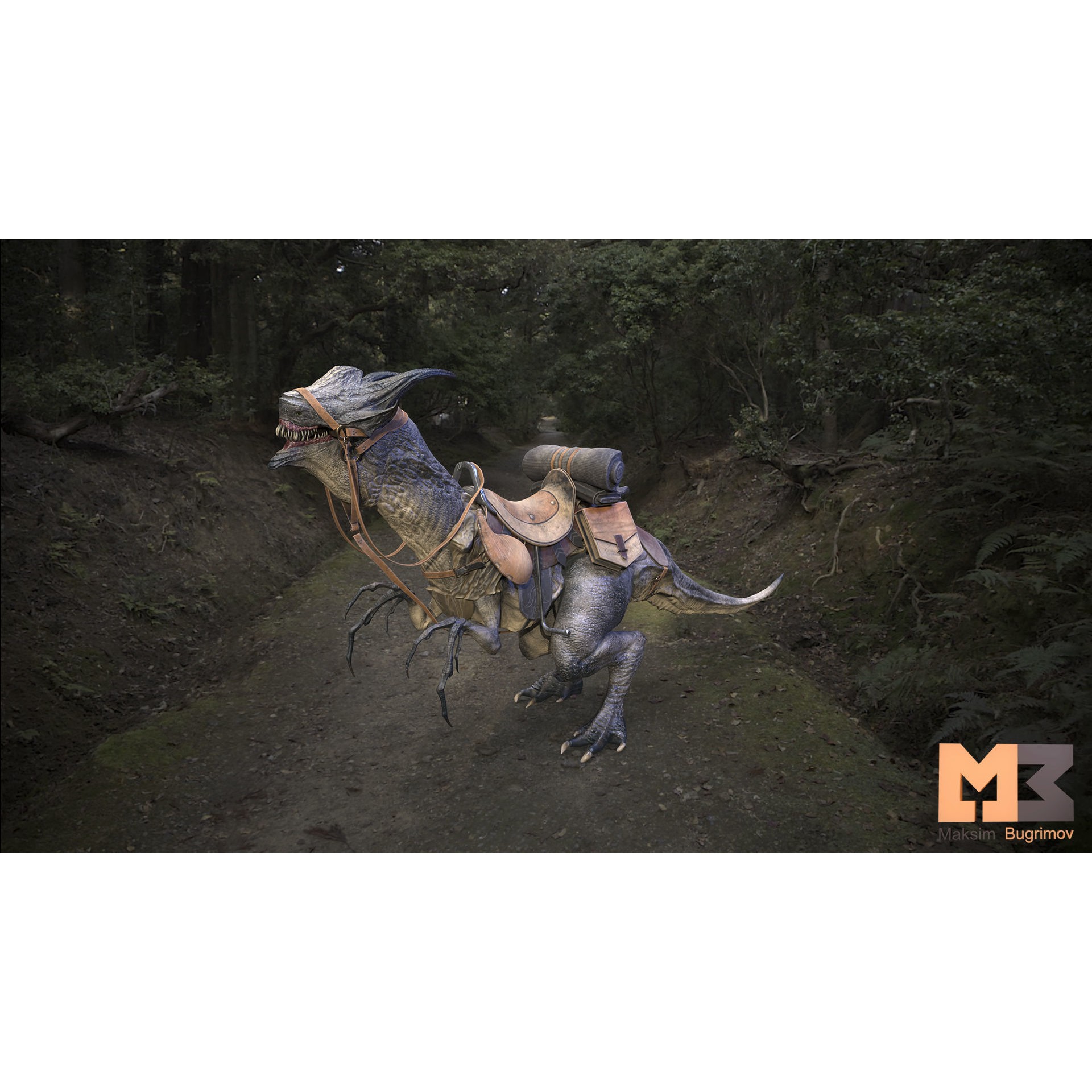 Fantasy Animal 3D Model – Low Poly Game Character, FBX, Rigged - View 7