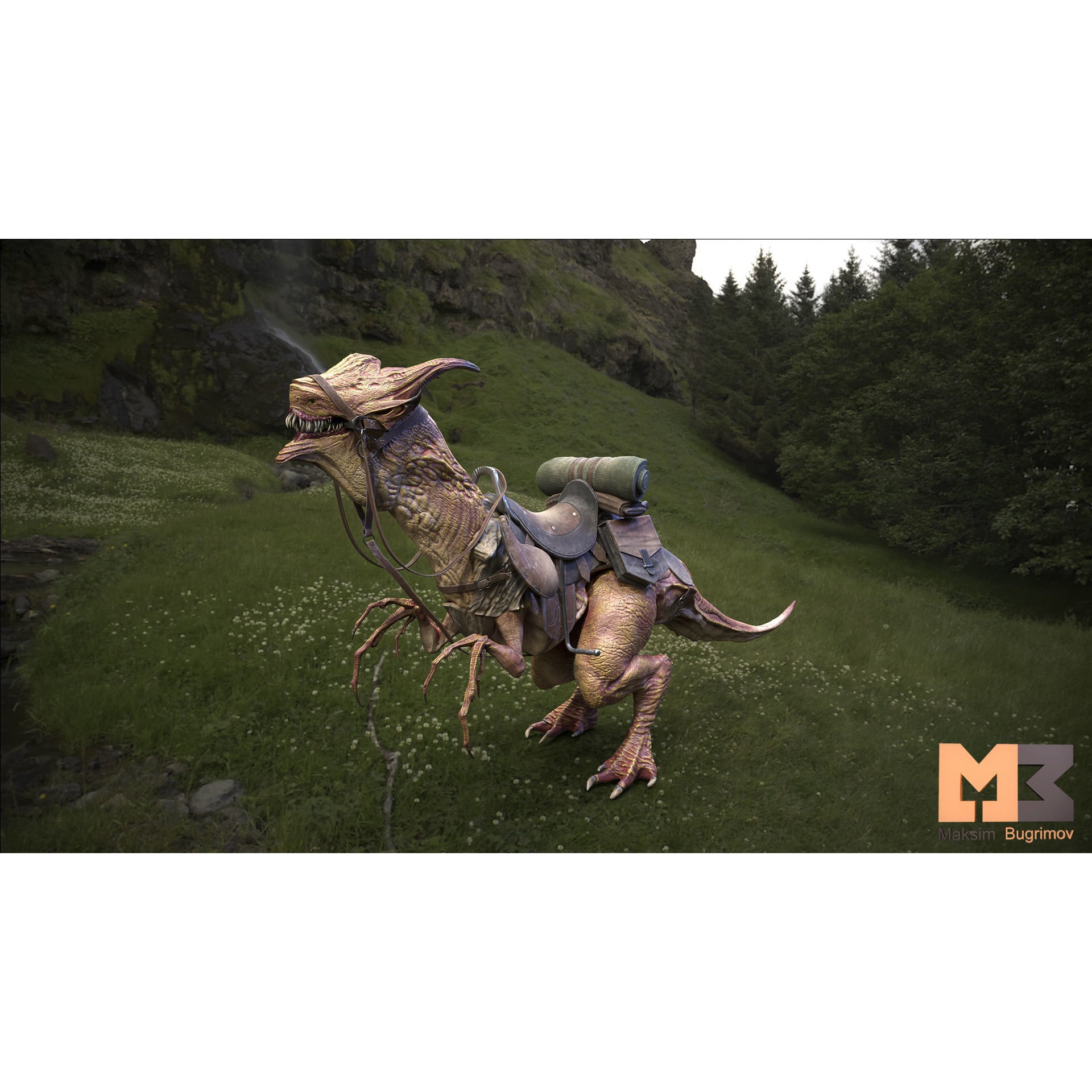 Fantasy Animal 3D Model – Low Poly Game Character, FBX, Rigged - View 8