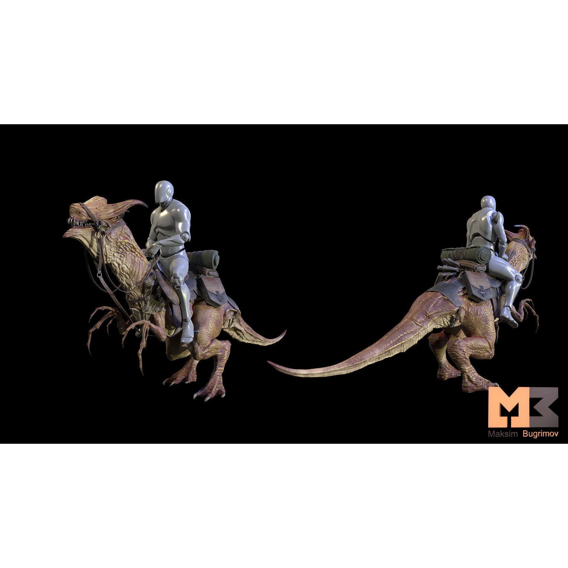 Fantasy Animal 3D Model – Low Poly Game Character, FBX, Rigged - View 9