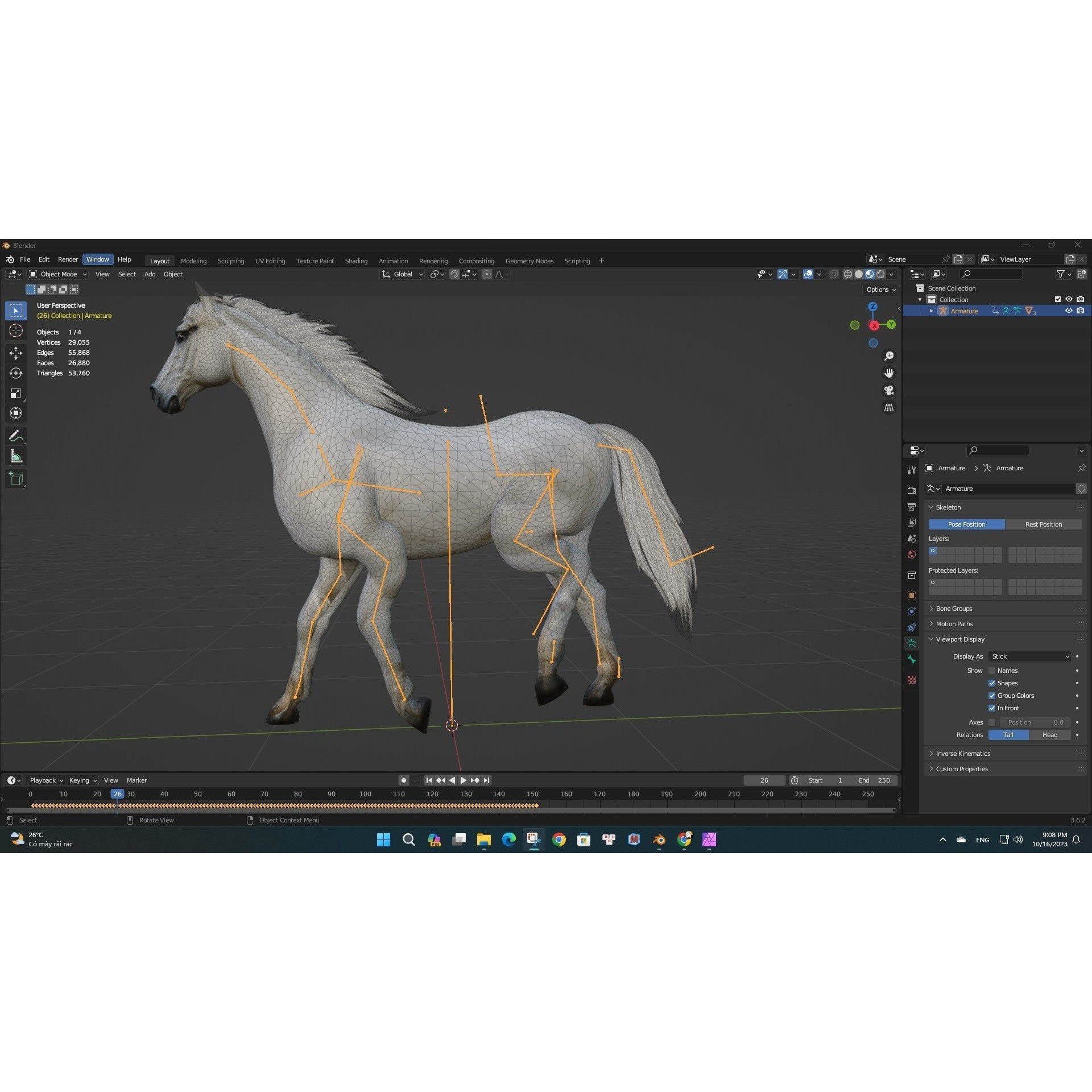 Horse 3D Model – Rigged Animal Animation with PBR Textures, FBX - View 10