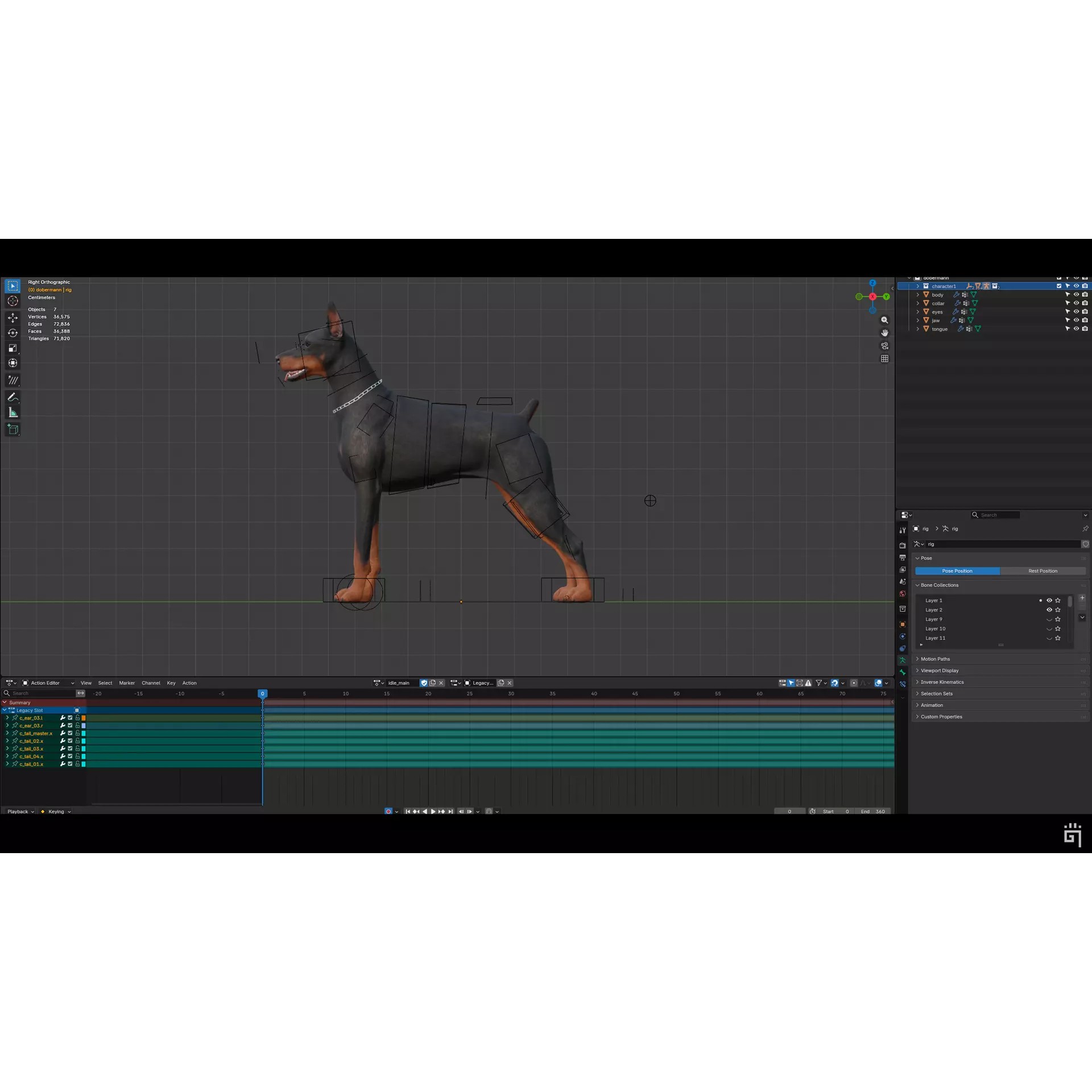 Dobermann 3D Model – Low Poly Rigged Character for Games, FBX