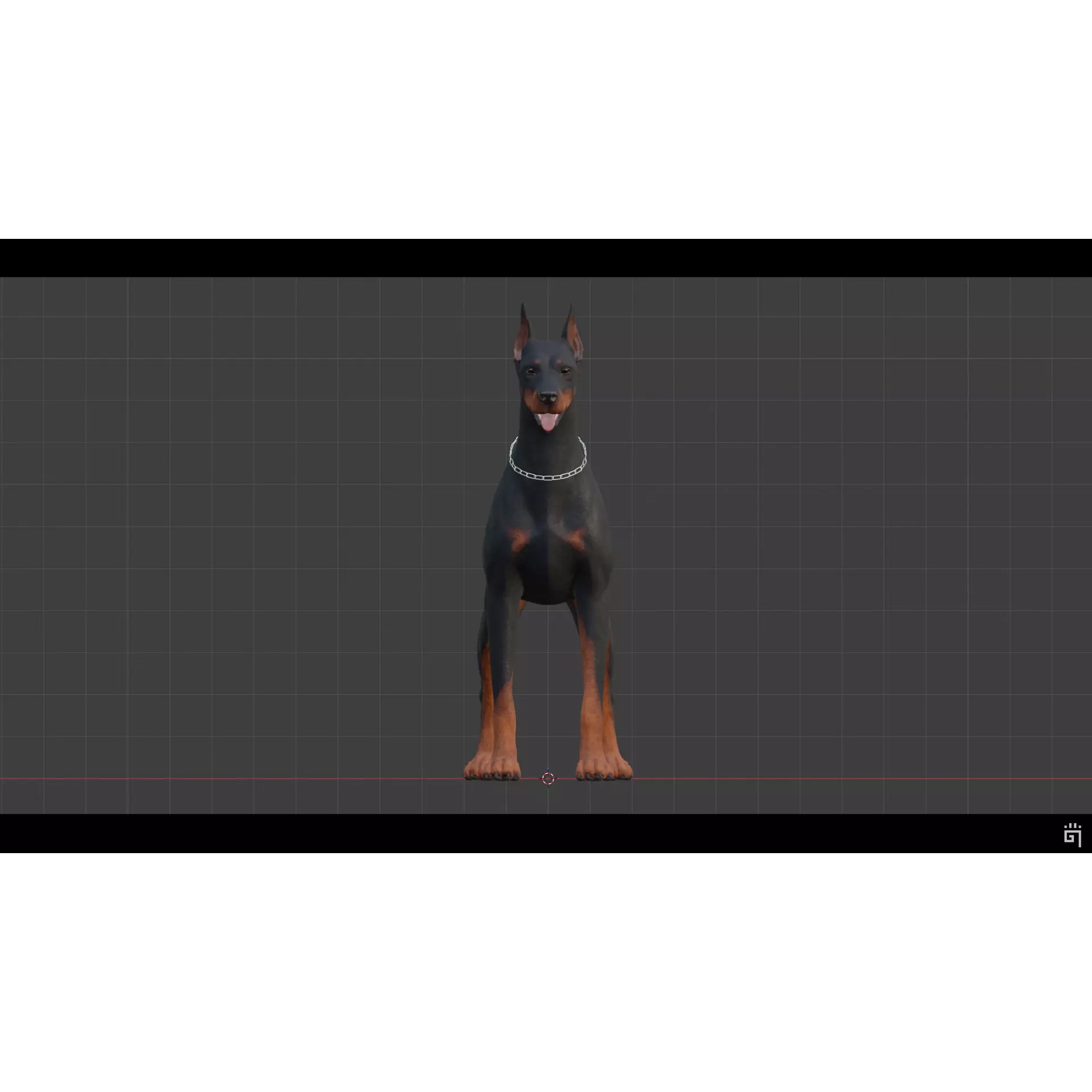 Dobermann 3D Model – Low Poly Rigged Character for Games, FBX - View 3