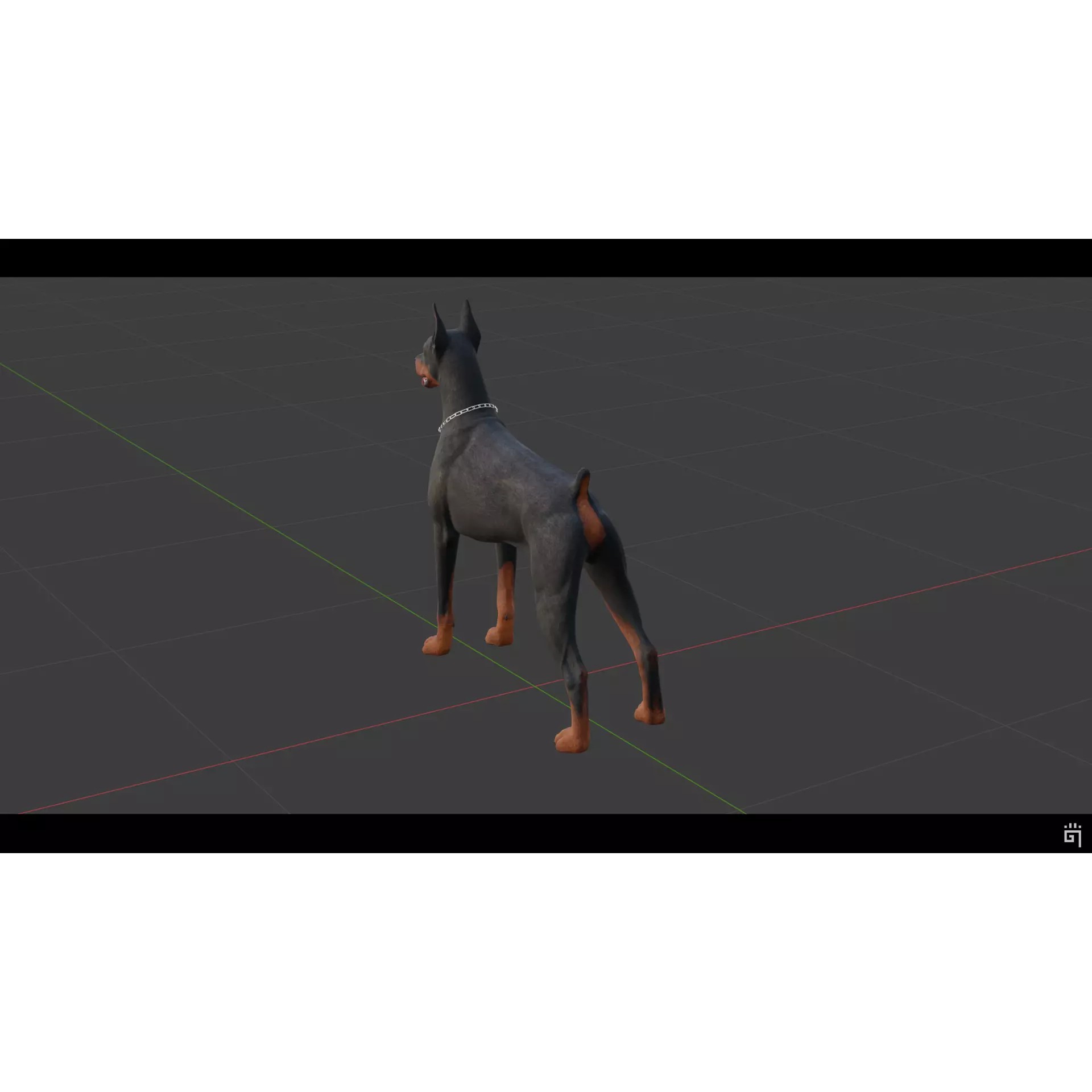 Dobermann 3D Model – Low Poly Rigged Character for Games, FBX - View 6