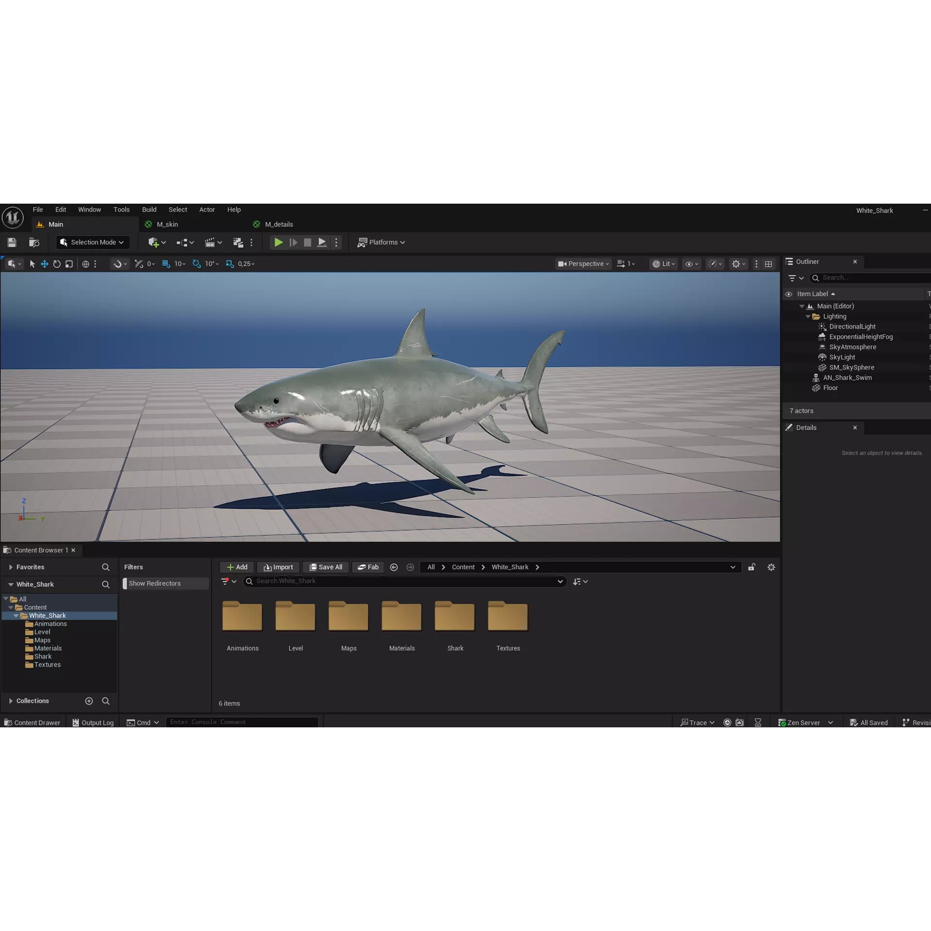 White Shark 3D Model – Game-Ready Rigged Asset, FBX, Blender - View 19